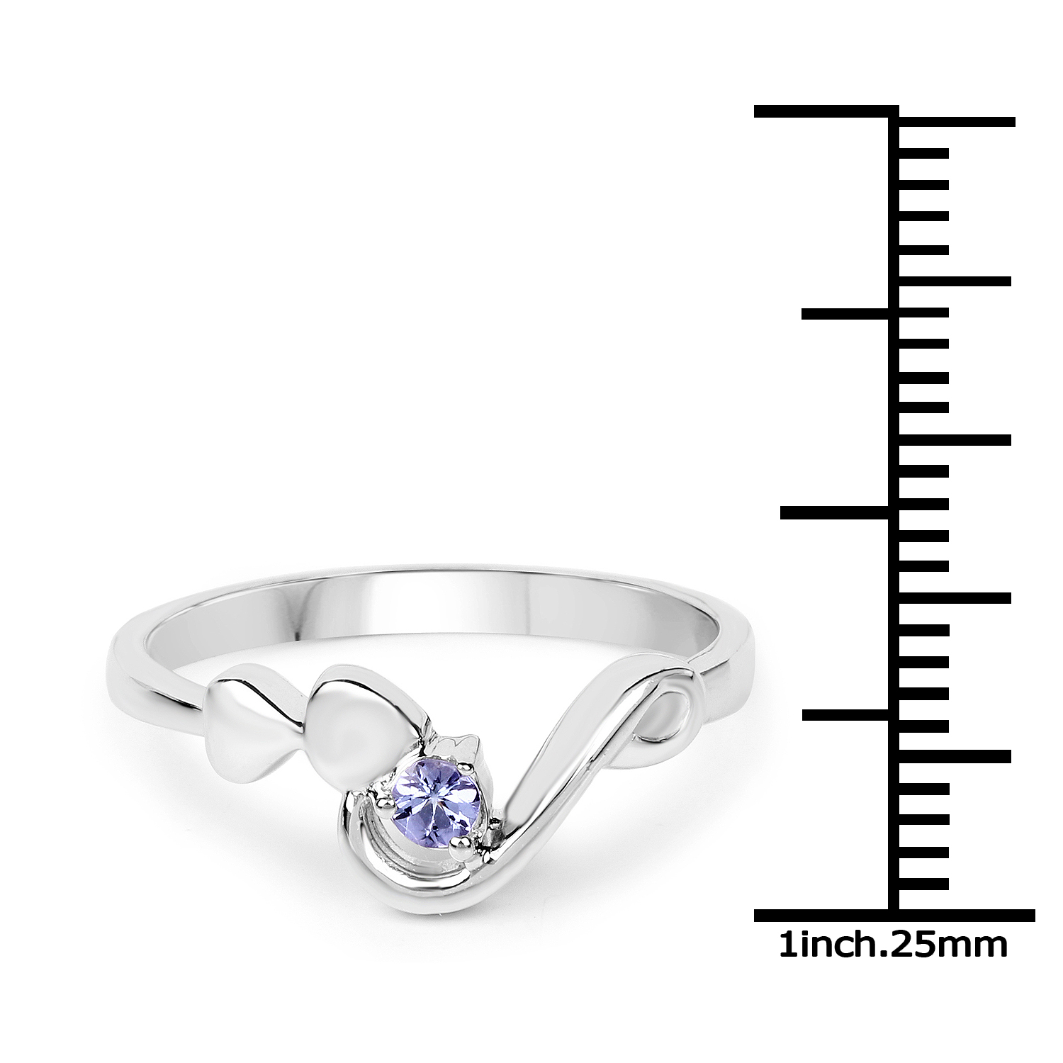 0.08 Carat Genuine Tanzanite .925 Sterling Silver Ring