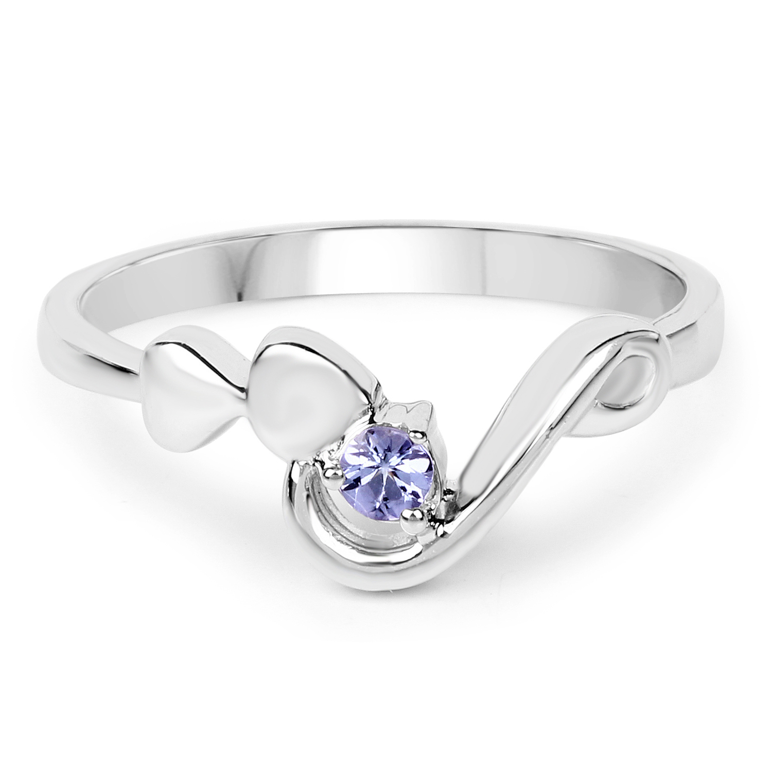 0.08 Carat Genuine Tanzanite .925 Sterling Silver Ring