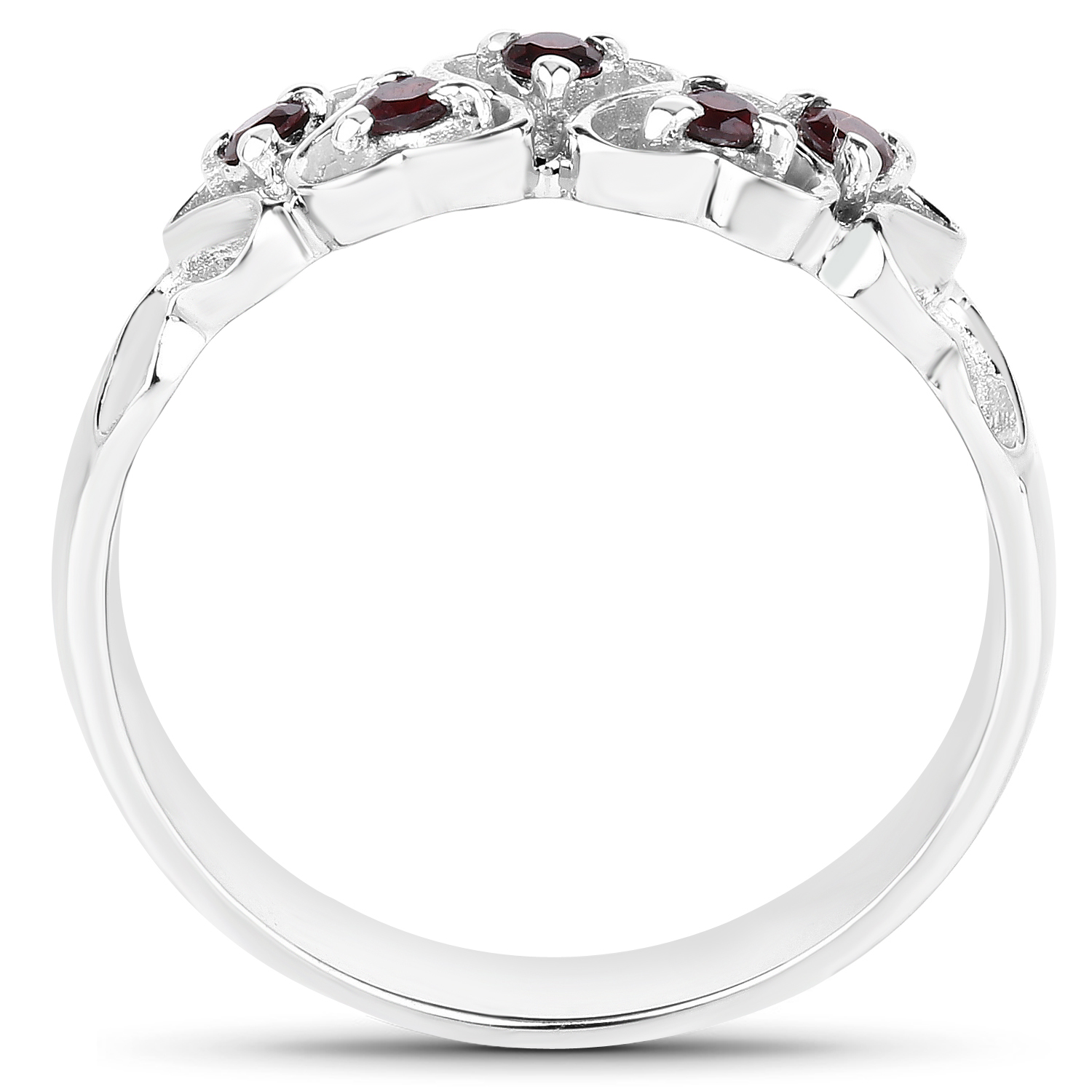 0.20 Carat Genuine Garnet .925 Sterling Silver Ring