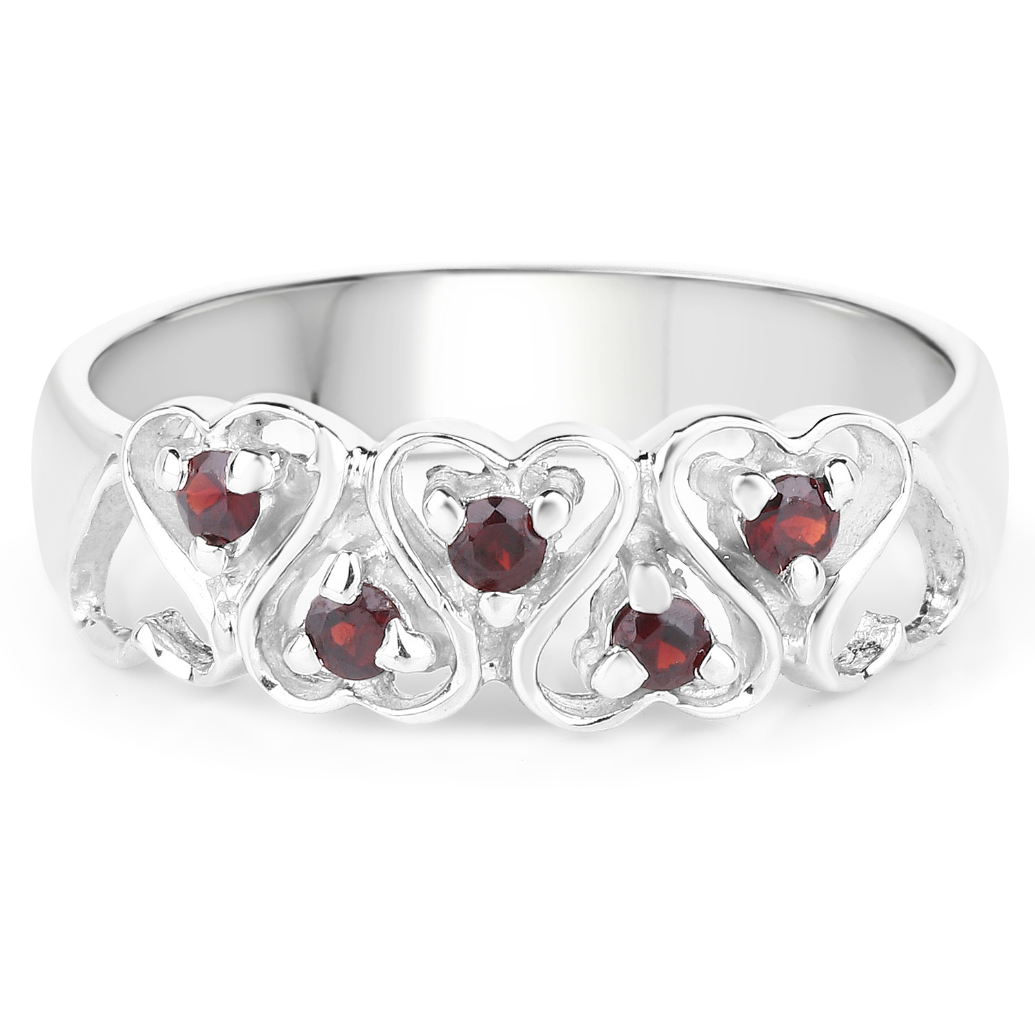 0.20 Carat Genuine Garnet .925 Sterling Silver Ring