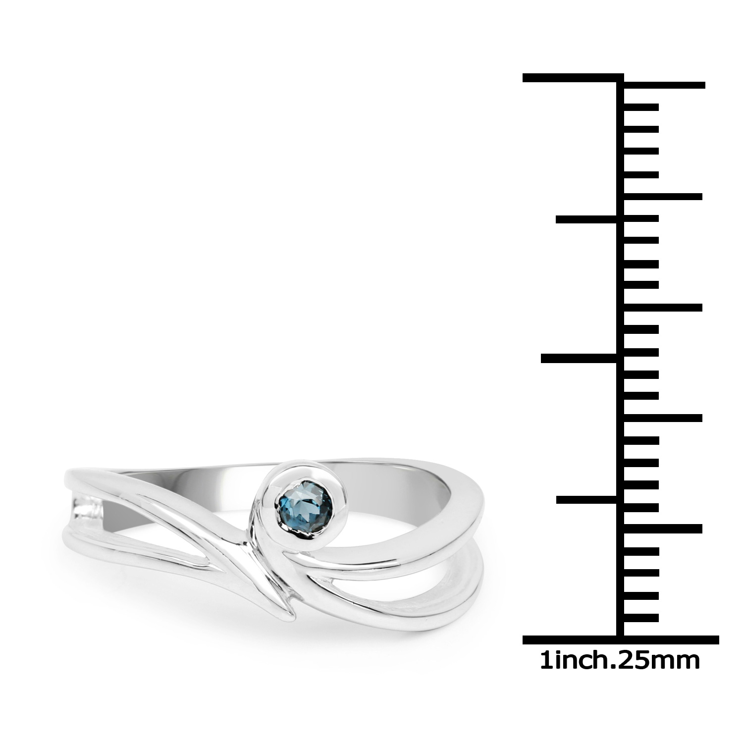 0.12 Carat Genuine London Blue Topaz .925 Sterling Silver Ring