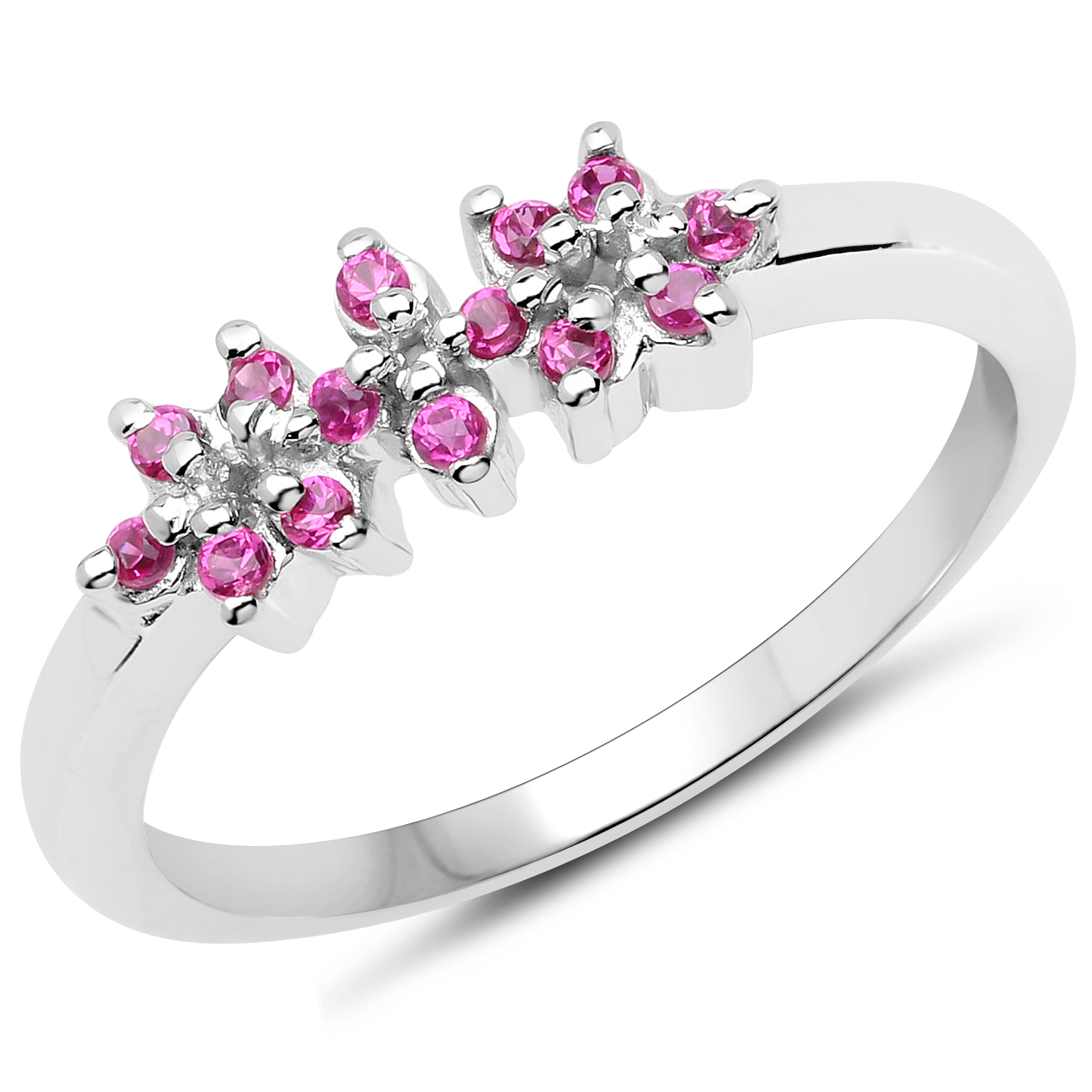 0.42 Carat Genuine Ruby .925 Sterling Silver Ring