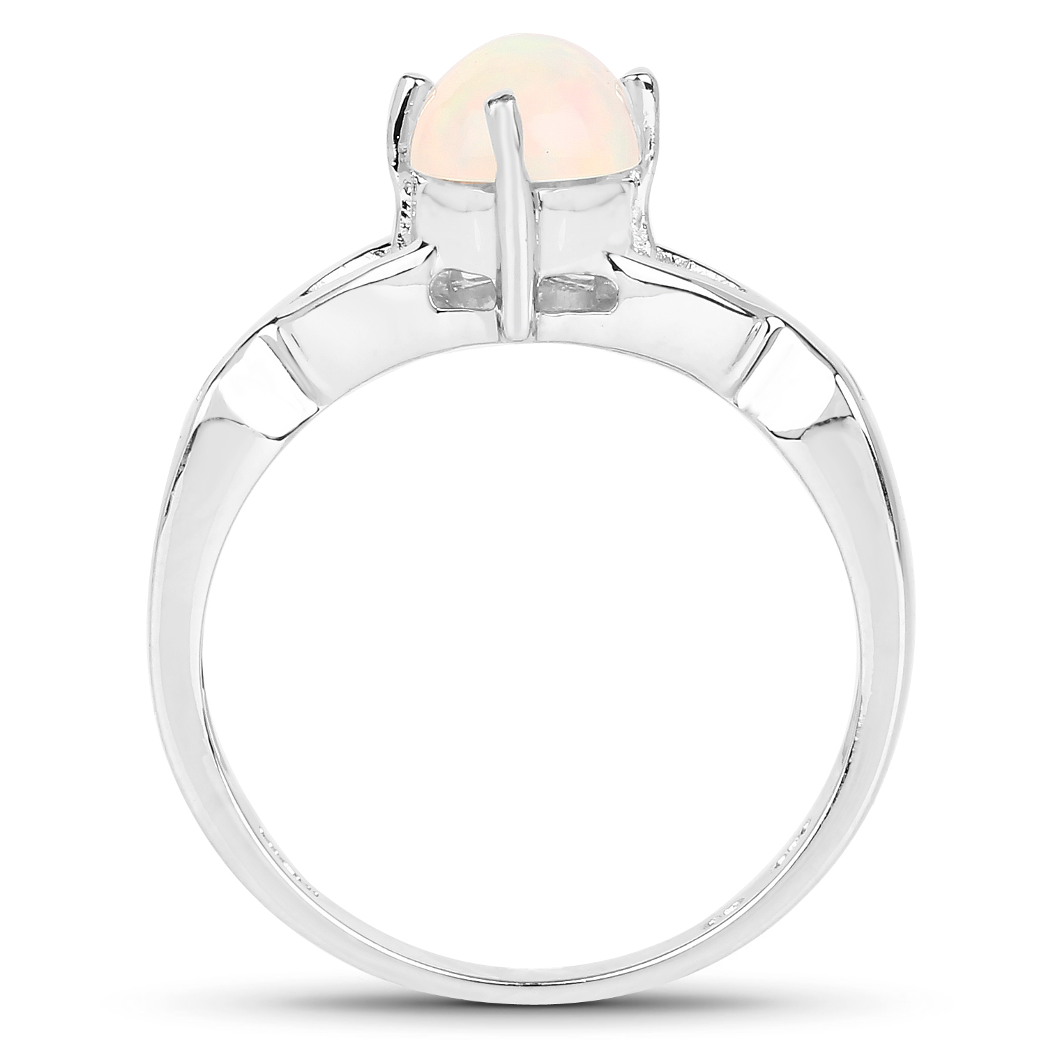 0.98 Carat Genuine Ethiopian Opal .925 Sterling Silver Ring