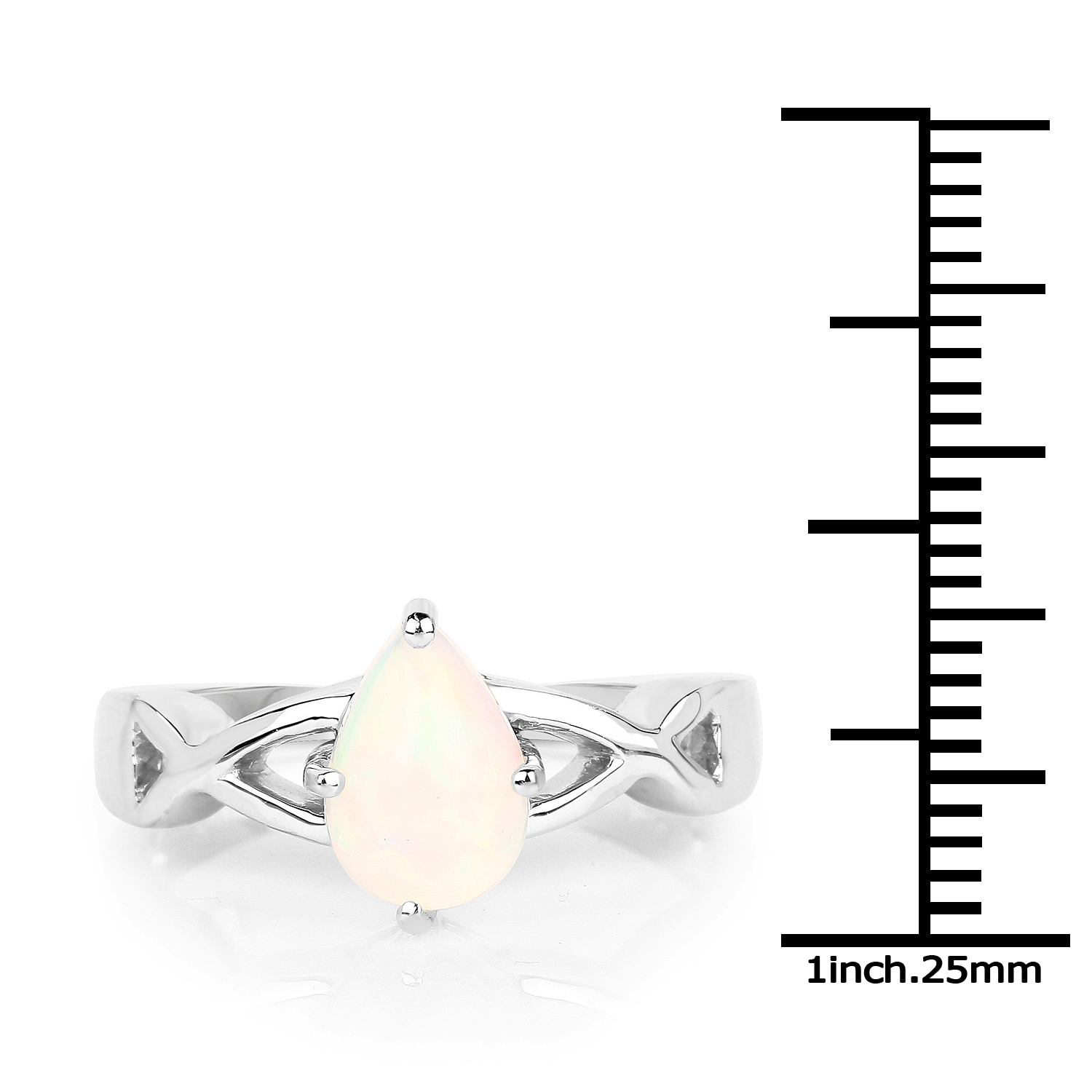 0.98 Carat Genuine Ethiopian Opal .925 Sterling Silver Ring