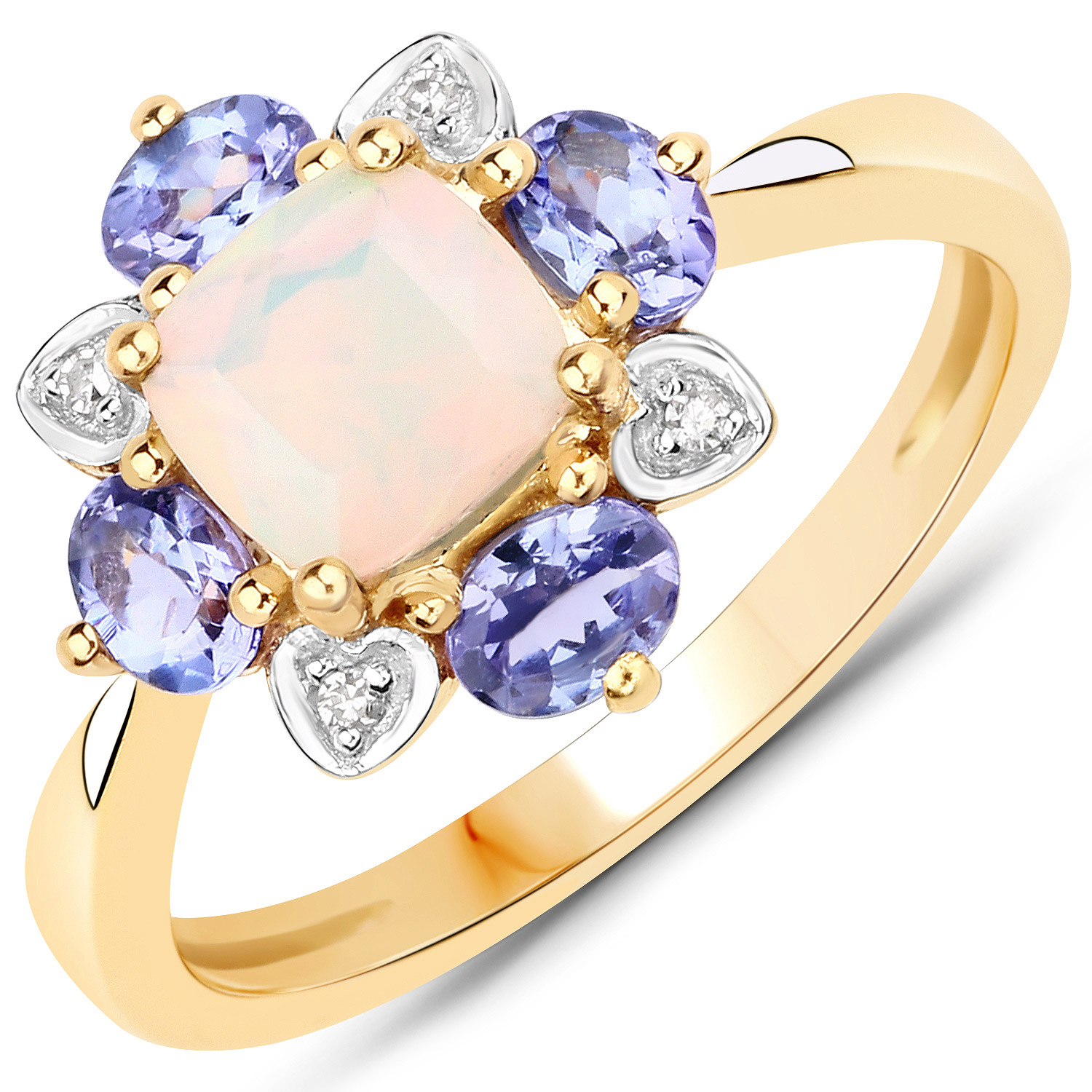 Opal and tanzanite deals ring