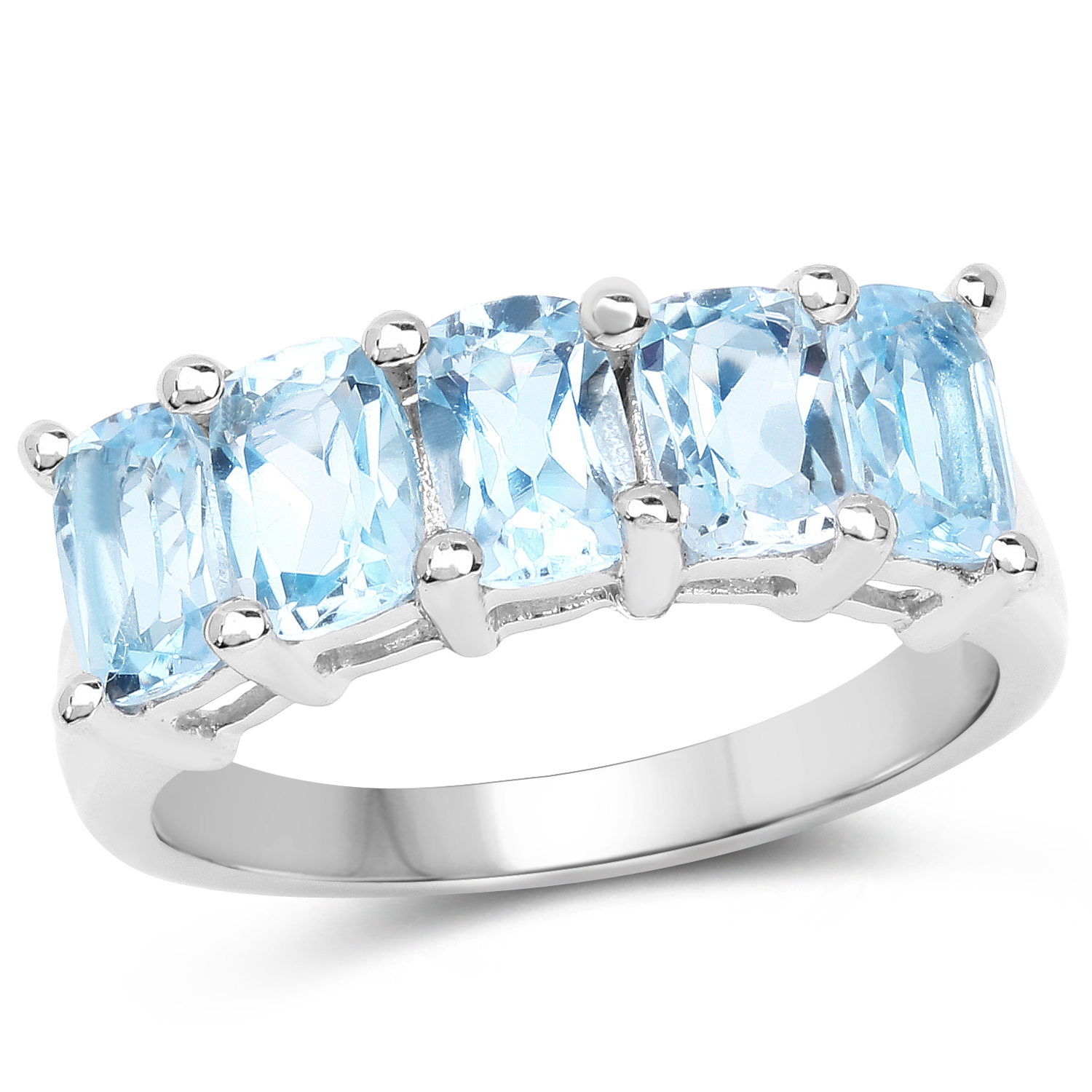 3.00 Carat Genuine Blue Topaz .925 Sterling Silver Ring