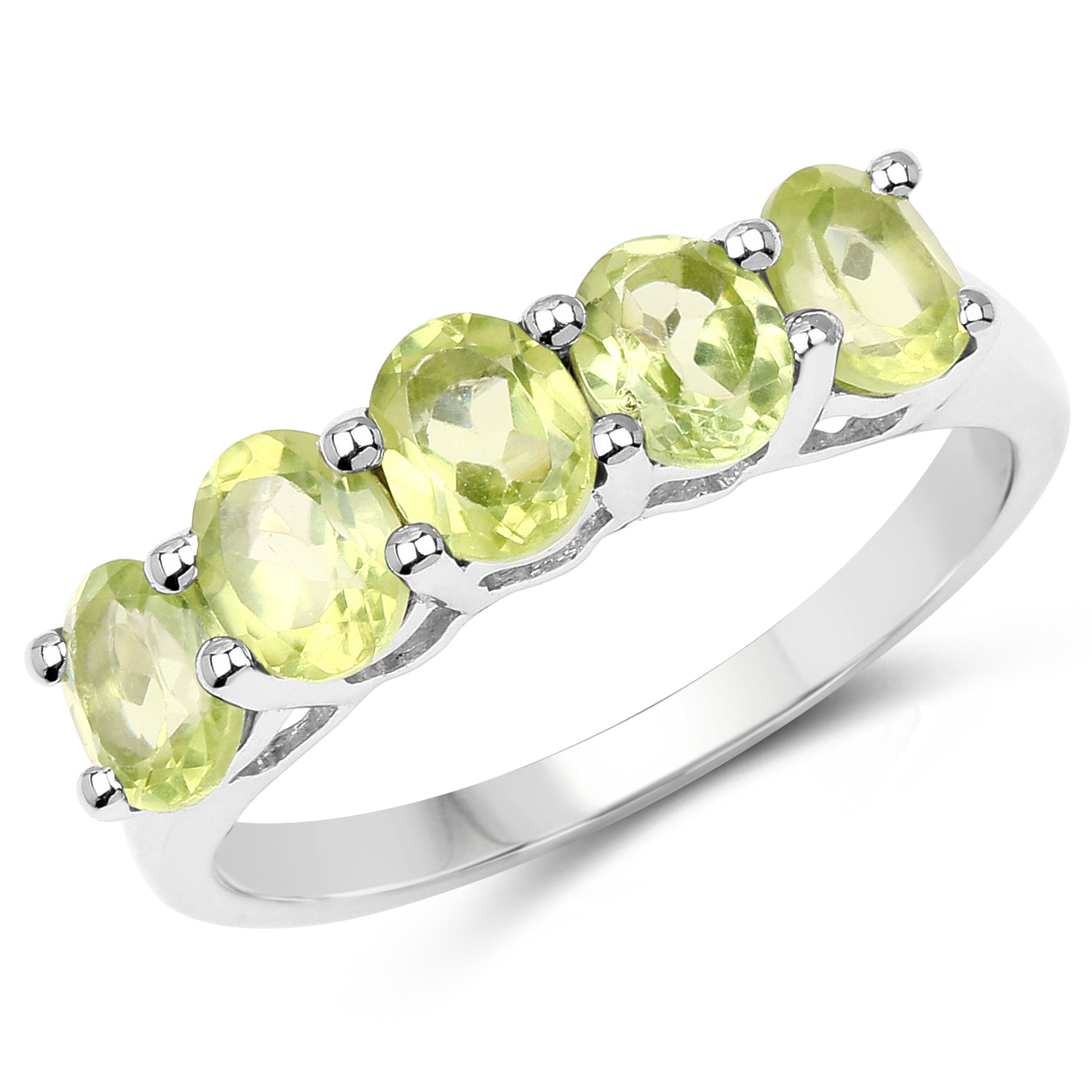1.75 Carat Genuine Peridot .925 Sterling Silver Ring