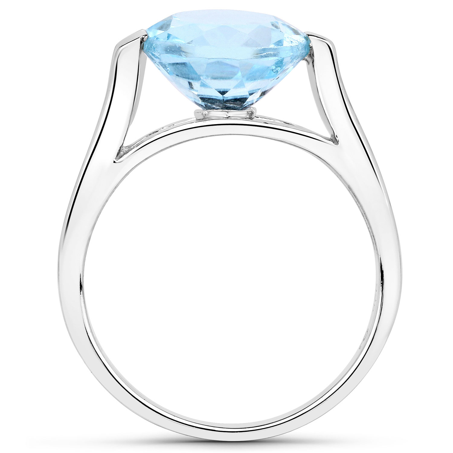 4.00 Carat Genuine Blue Topaz .925 Sterling Silver Ring
