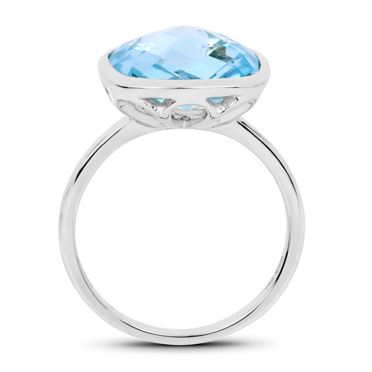 7.47 Carat Genuine Blue Topaz .925 Sterling Silver Ring