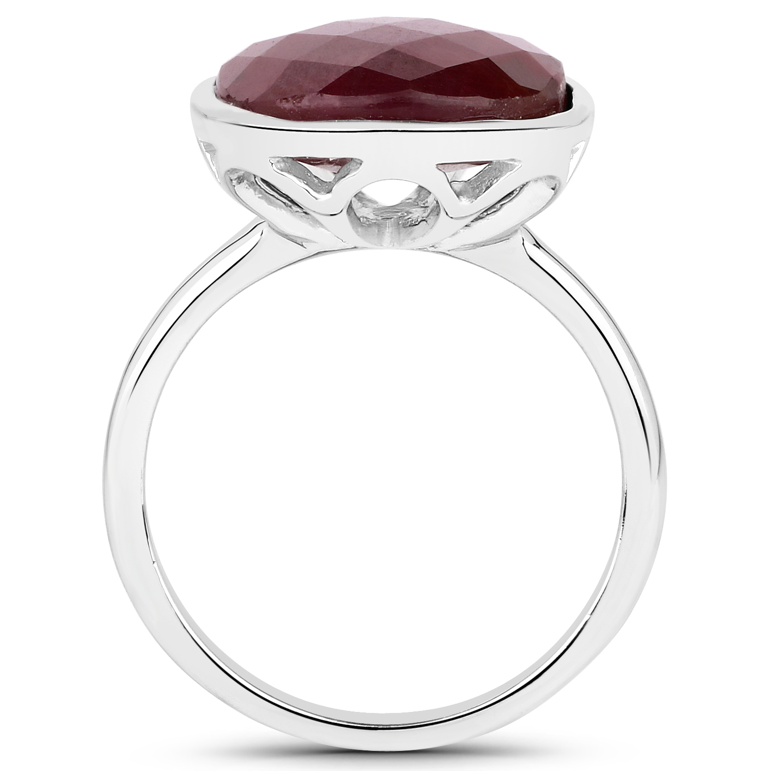 7.90 Carat Genuine Ruby .925 Sterling Silver Ring