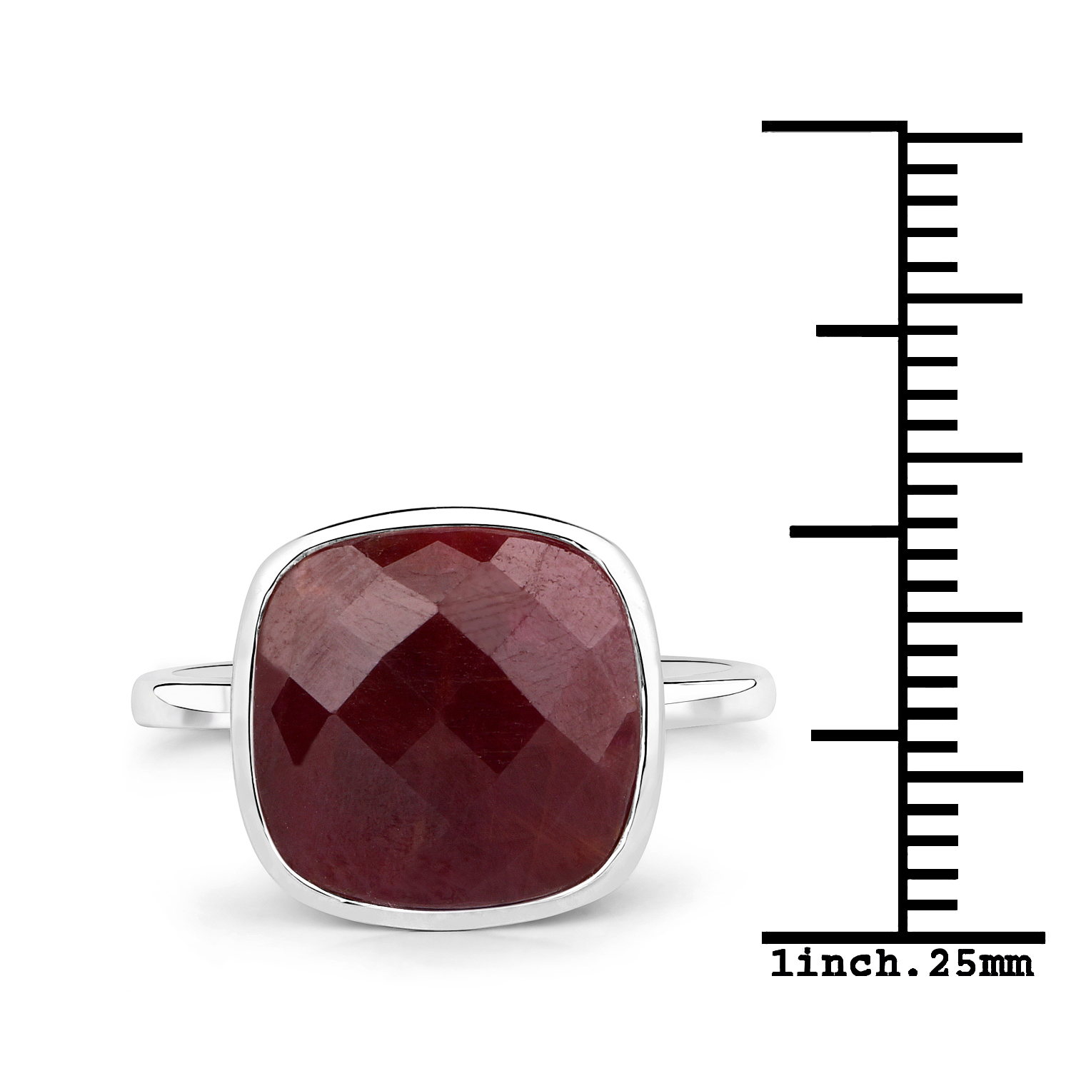 7.90 Carat Genuine Ruby .925 Sterling Silver Ring