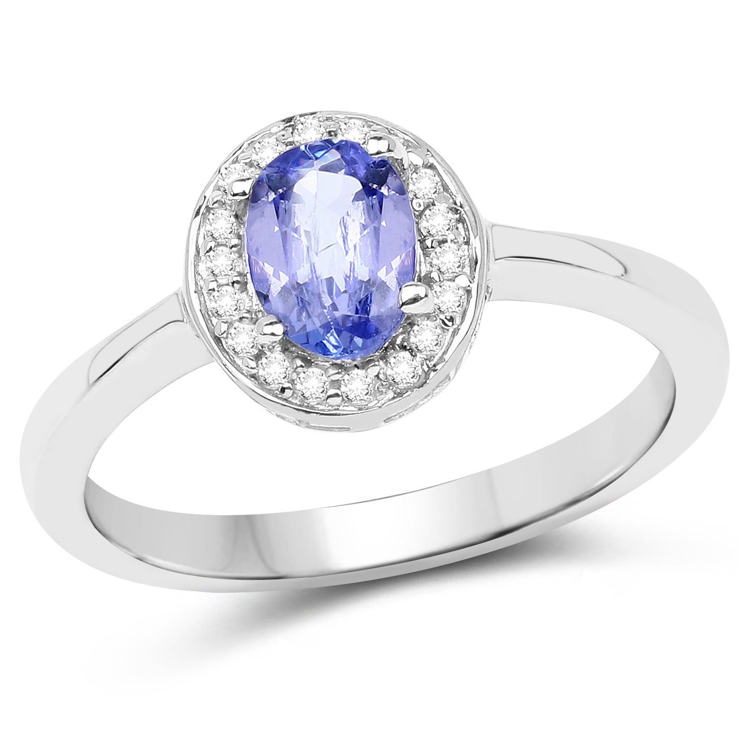 2.72 Carat Genuine Tanzanite & White Topaz .925 Sterling Silver Ring
