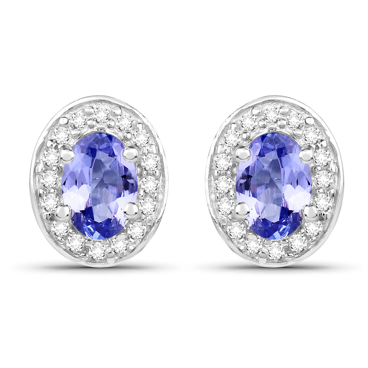 2.72 Carat Genuine Tanzanite & White Topaz .925 Sterling Silver Ring