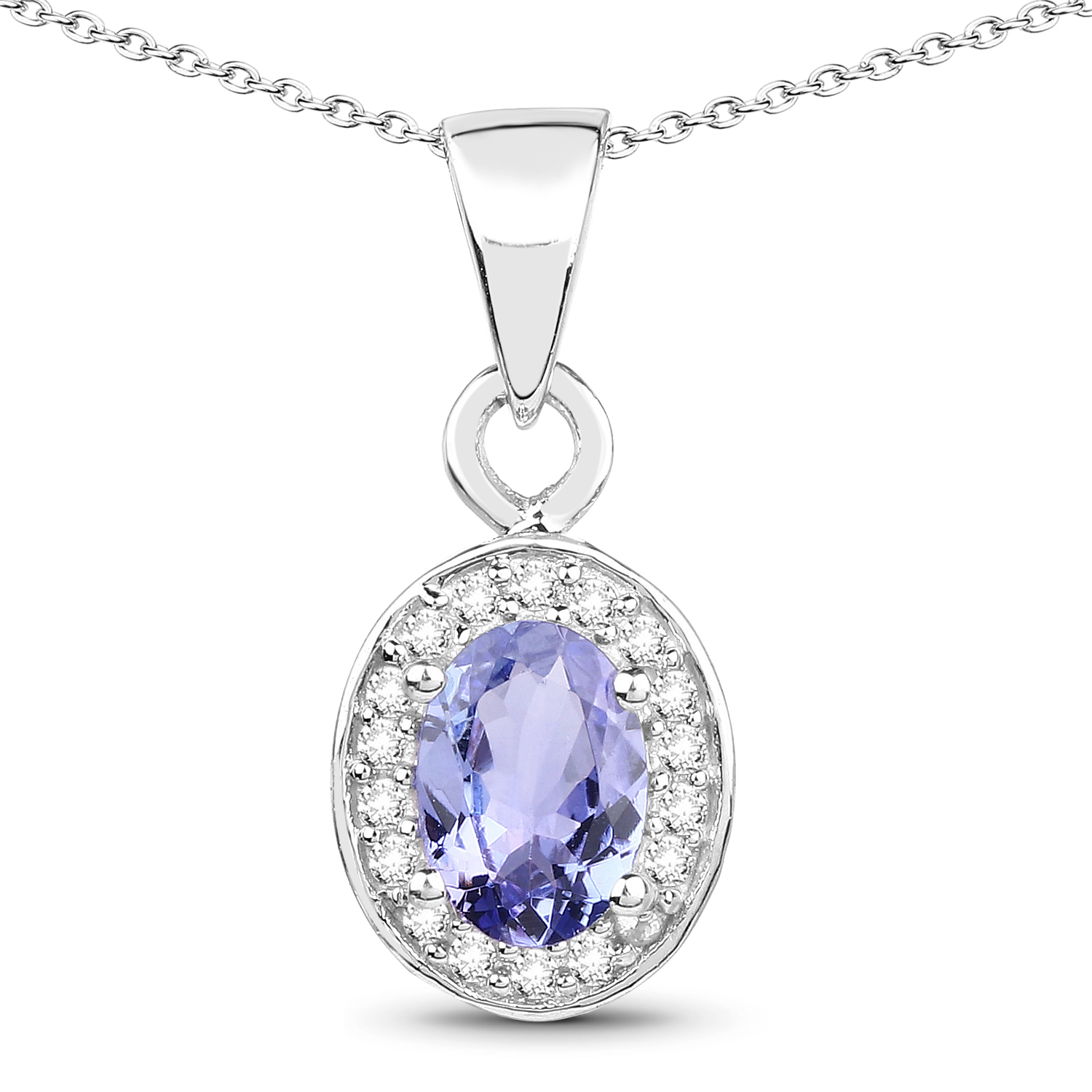 2.72 Carat Genuine Tanzanite & White Topaz .925 Sterling Silver Ring