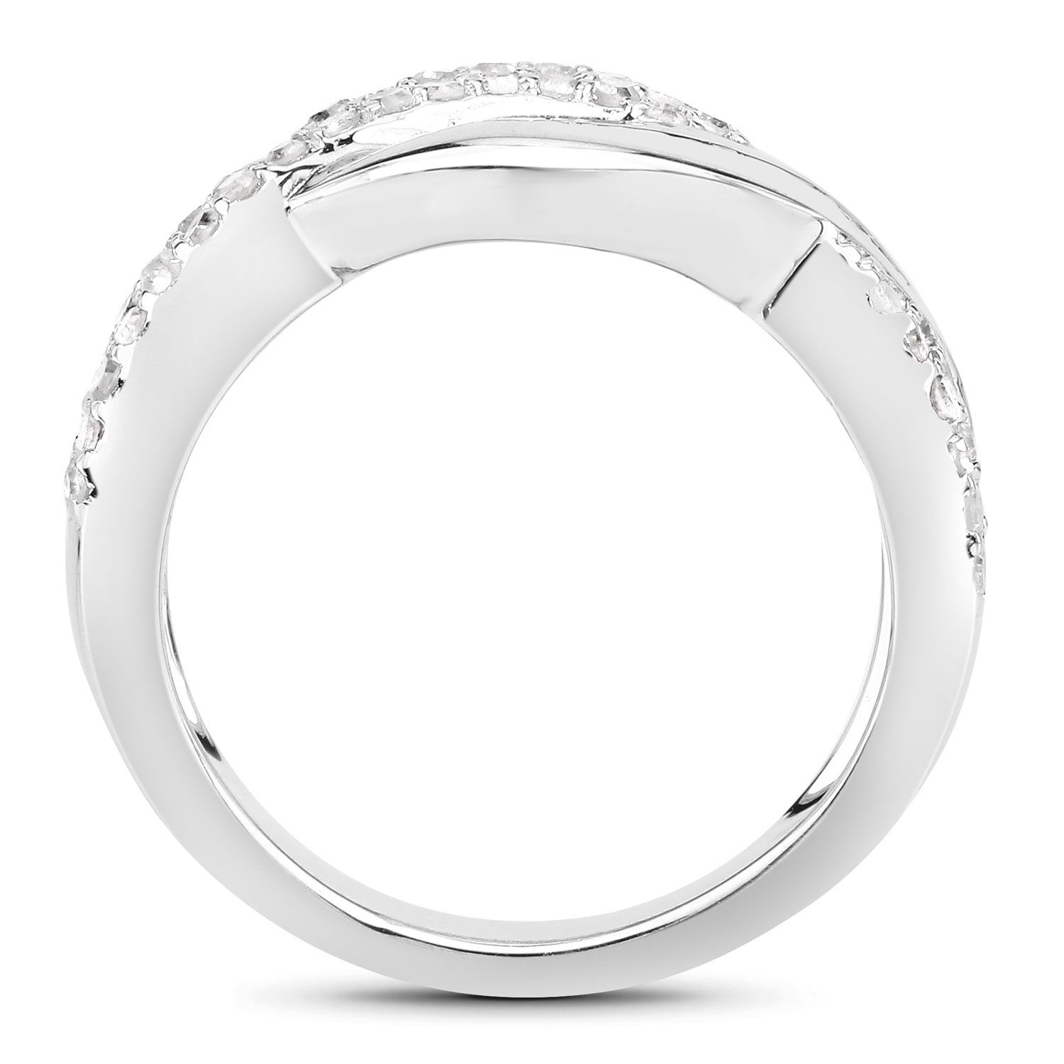 0.47 Carat Genuine White Diamond .925 Sterling Silver Ring