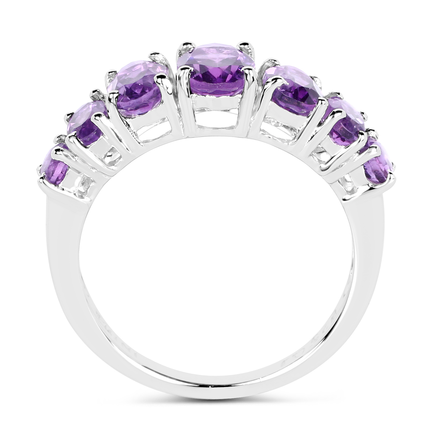 2.28 Carat Genuine Amethyst .925 Sterling Silver Ring