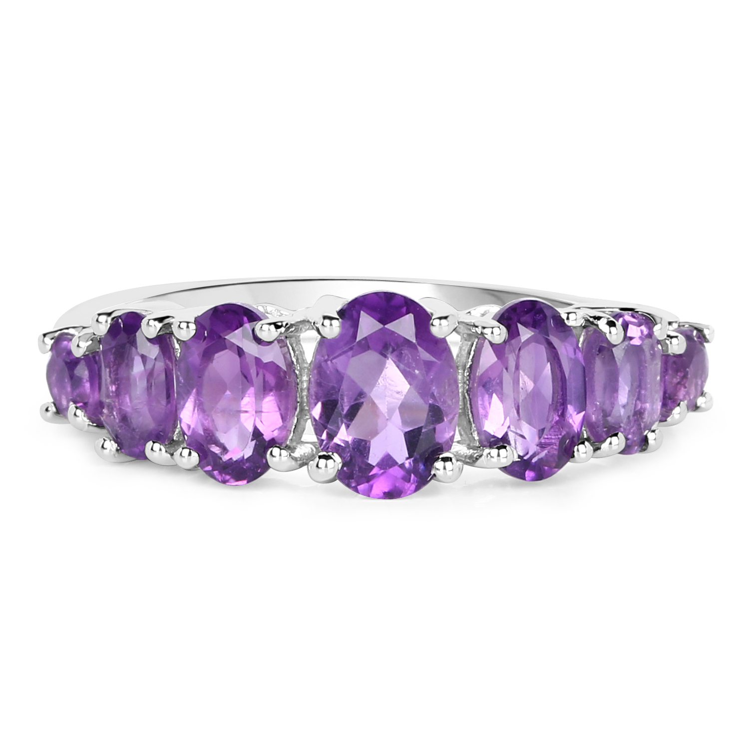 2.28 Carat Genuine Amethyst .925 Sterling Silver Ring