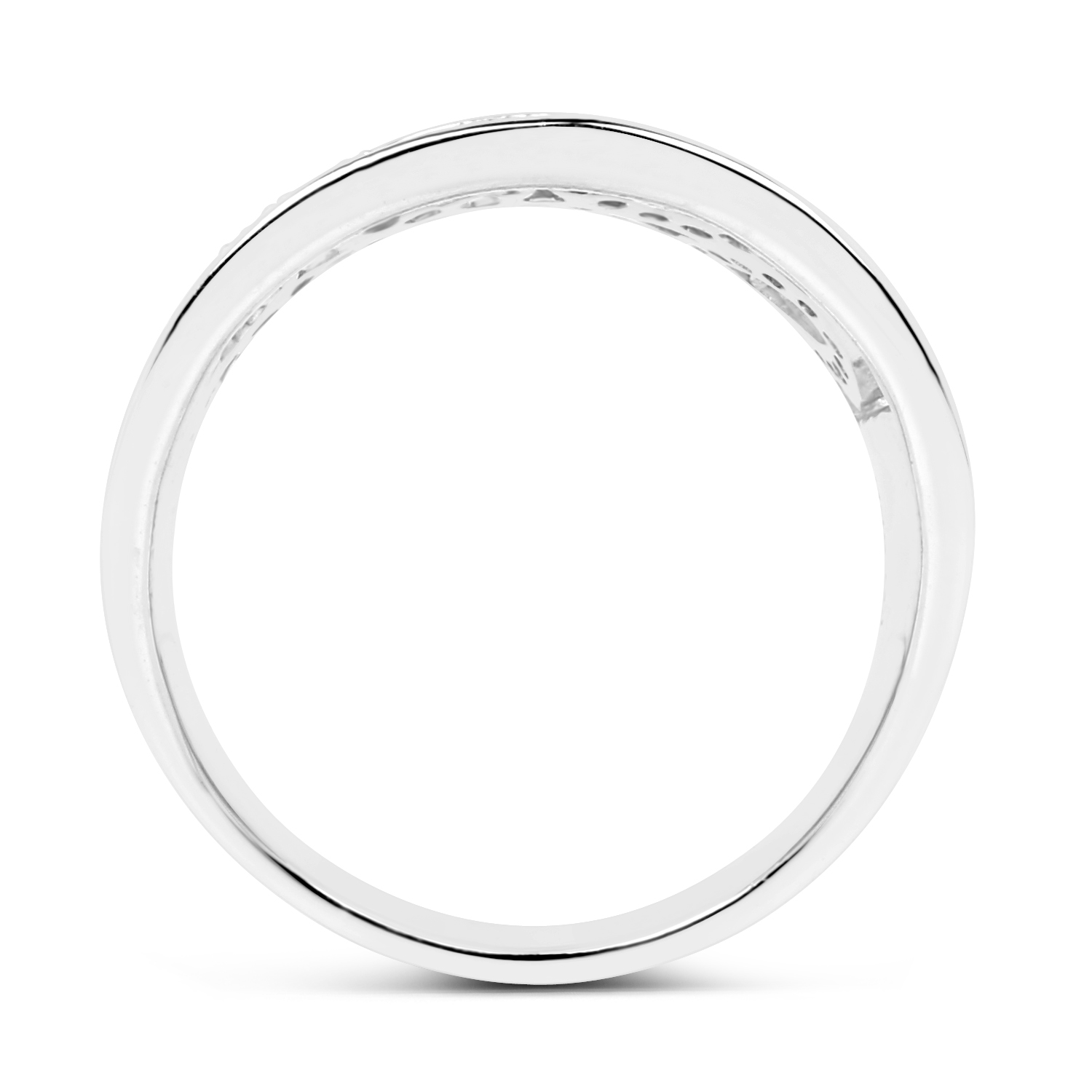 0.50 Carat Genuine White Diamond .925 Sterling Silver Ring