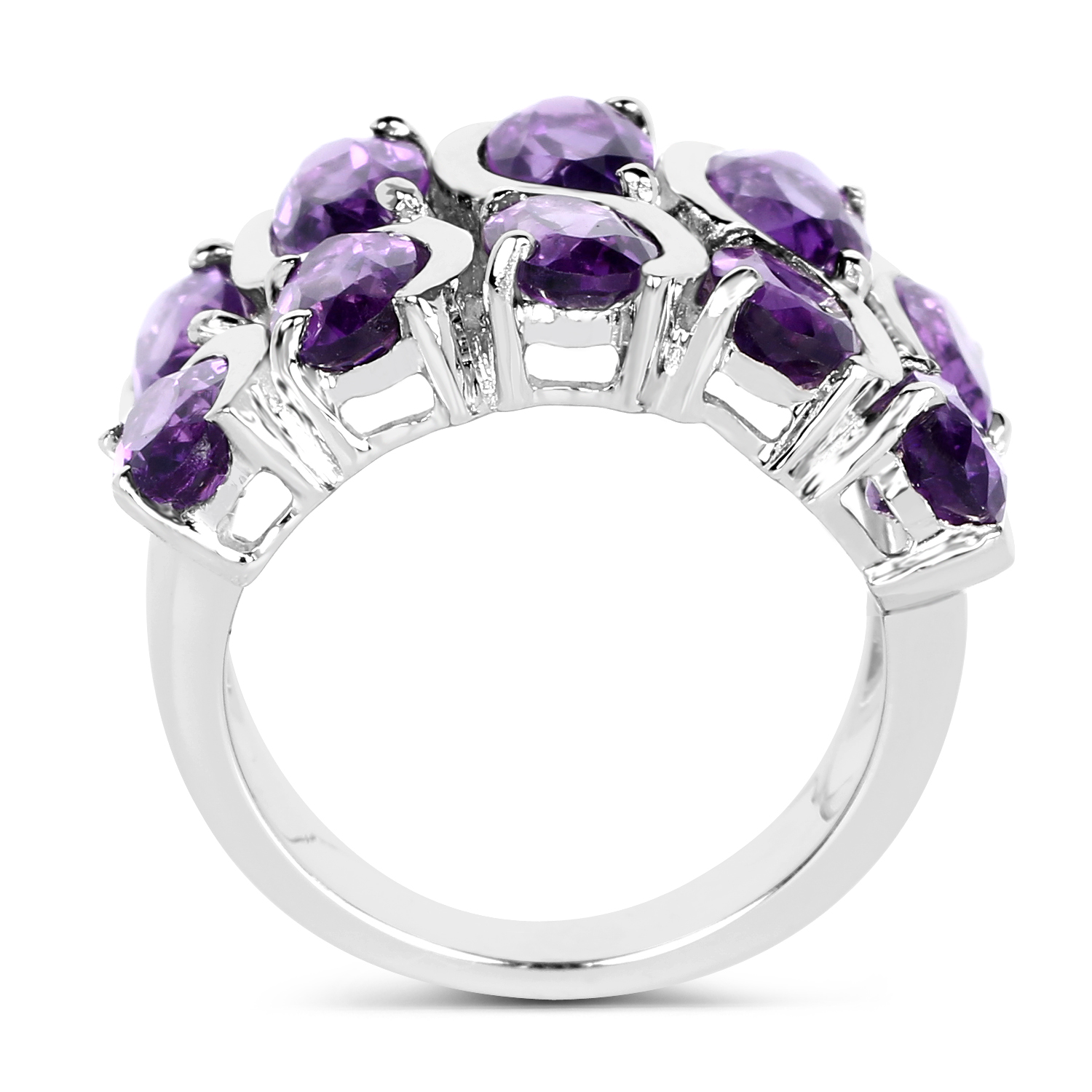 4.30 Carat Genuine Amethyst .925 Sterling Silver Ring