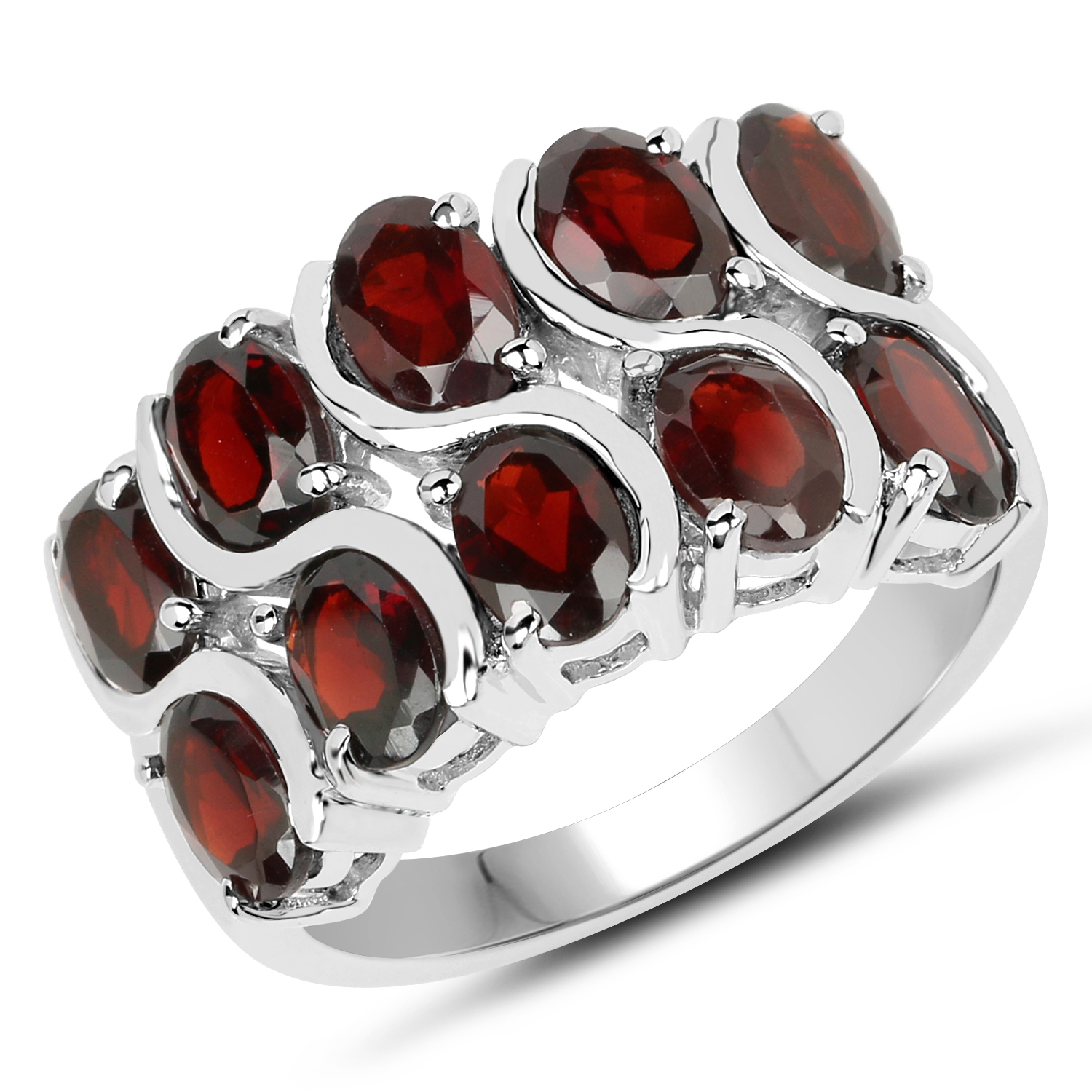 5.10 Carat Genuine Garnet .925 Sterling Silver Ring