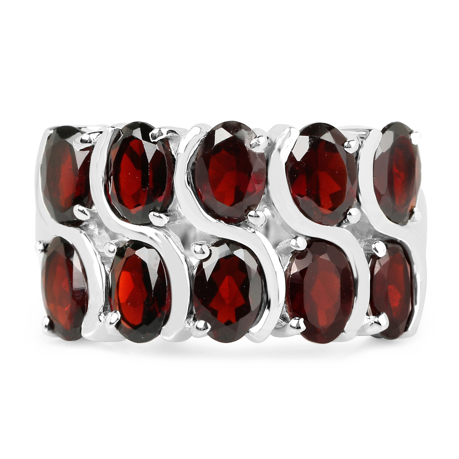 5.10 Carat Genuine Garnet .925 Sterling Silver Ring