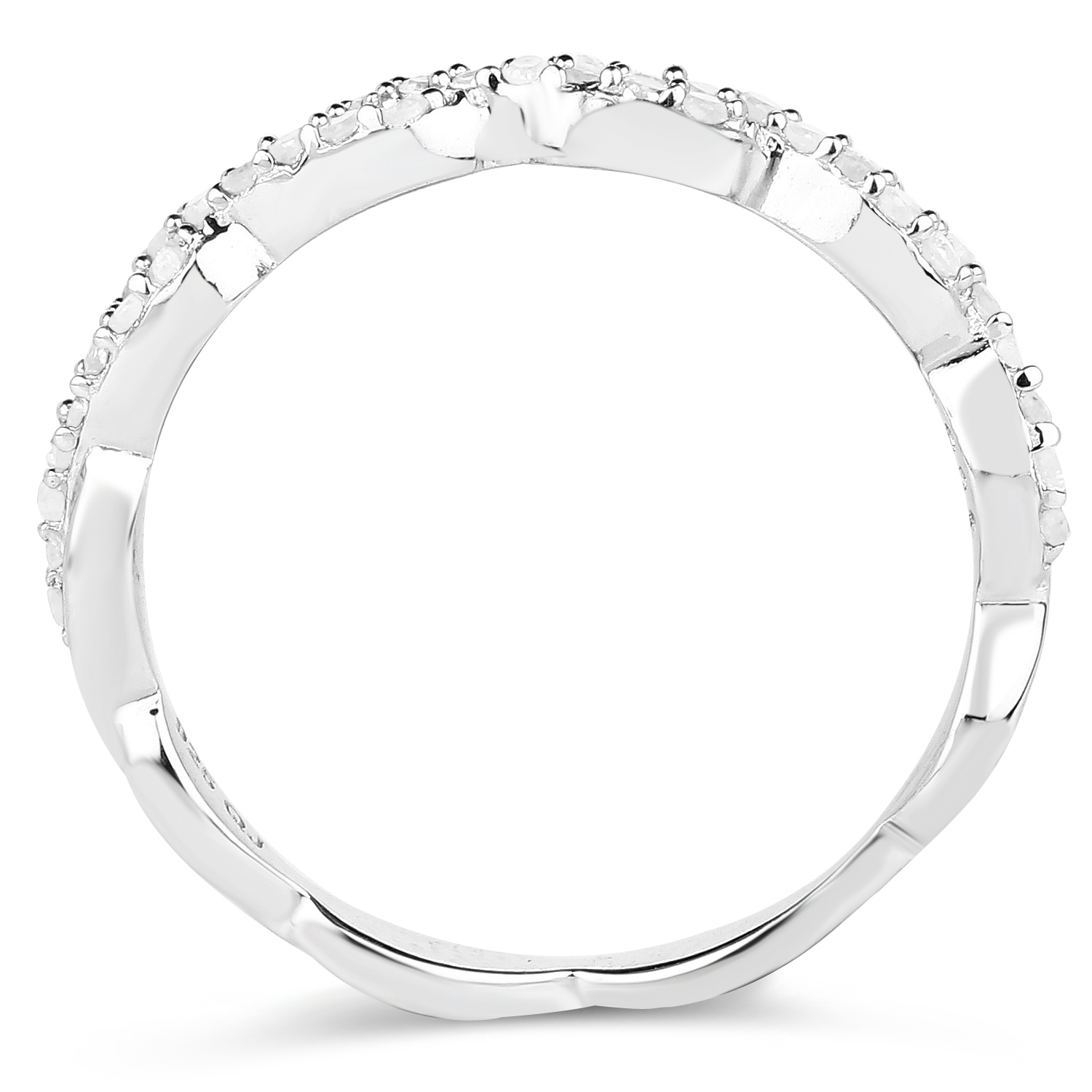 0.21 Carat Genuine White Diamond .925 Sterling Silver Ring