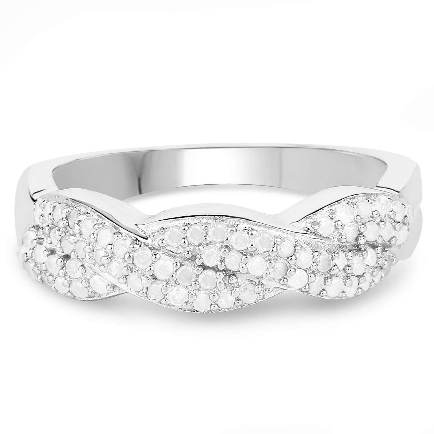 0.34 Carat Genuine White Diamond .925 Sterling Silver Ring