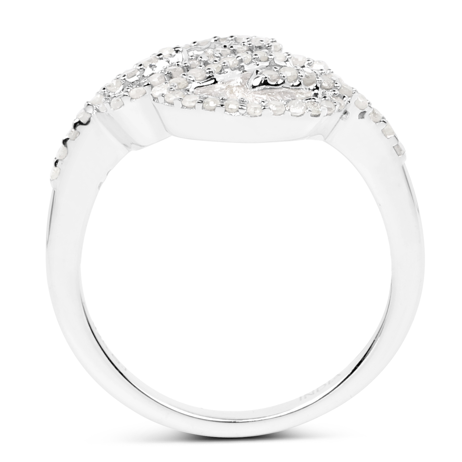 0.78 Carat Genuine White Diamond .925 Sterling Silver Ring