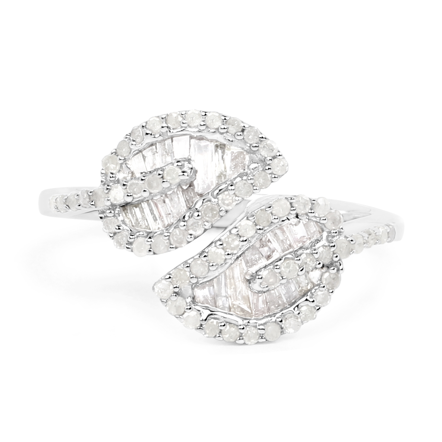 0.78 Carat Genuine White Diamond .925 Sterling Silver Ring