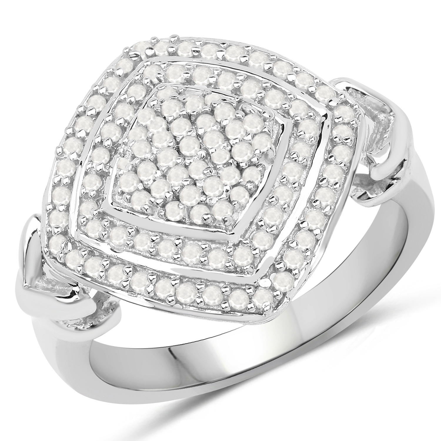 0.56 Carat Genuine White Diamond .925 Sterling Silver Ring