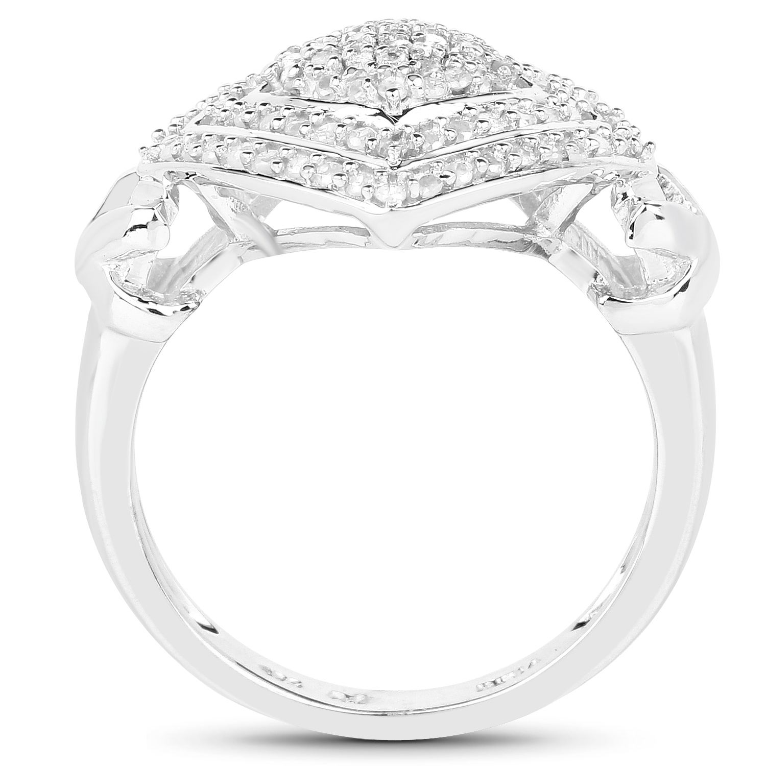 0.56 Carat Genuine White Diamond .925 Sterling Silver Ring