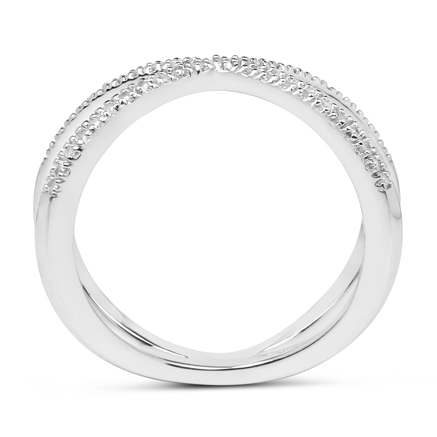 0.14 Carat Genuine White Diamond .925 Sterling Silver Ring