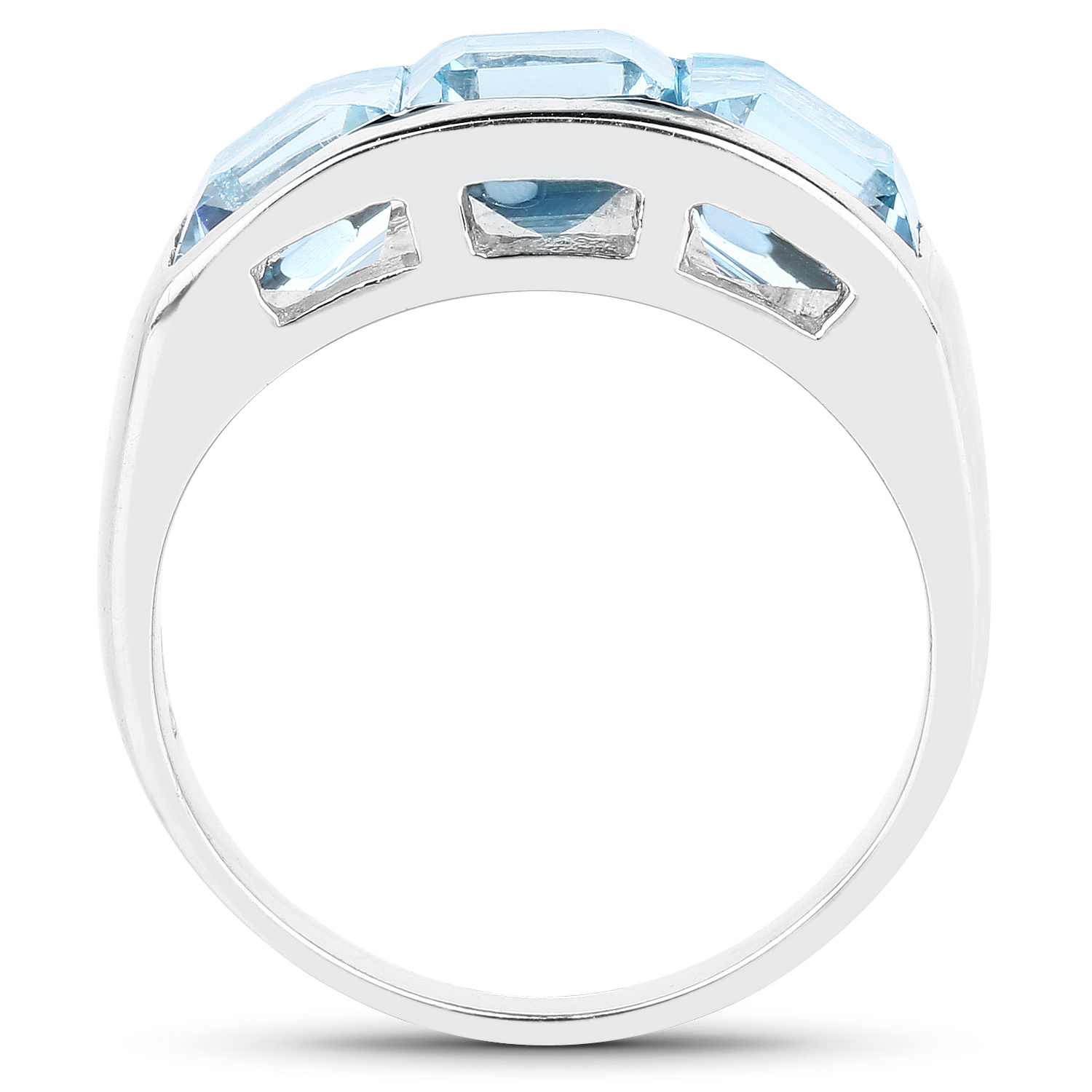 3.75 Carat Genuine Blue Topaz .925 Sterling Silver Ring