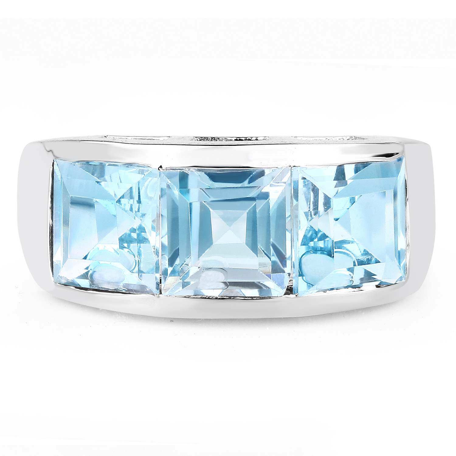3.75 Carat Genuine Blue Topaz .925 Sterling Silver Ring