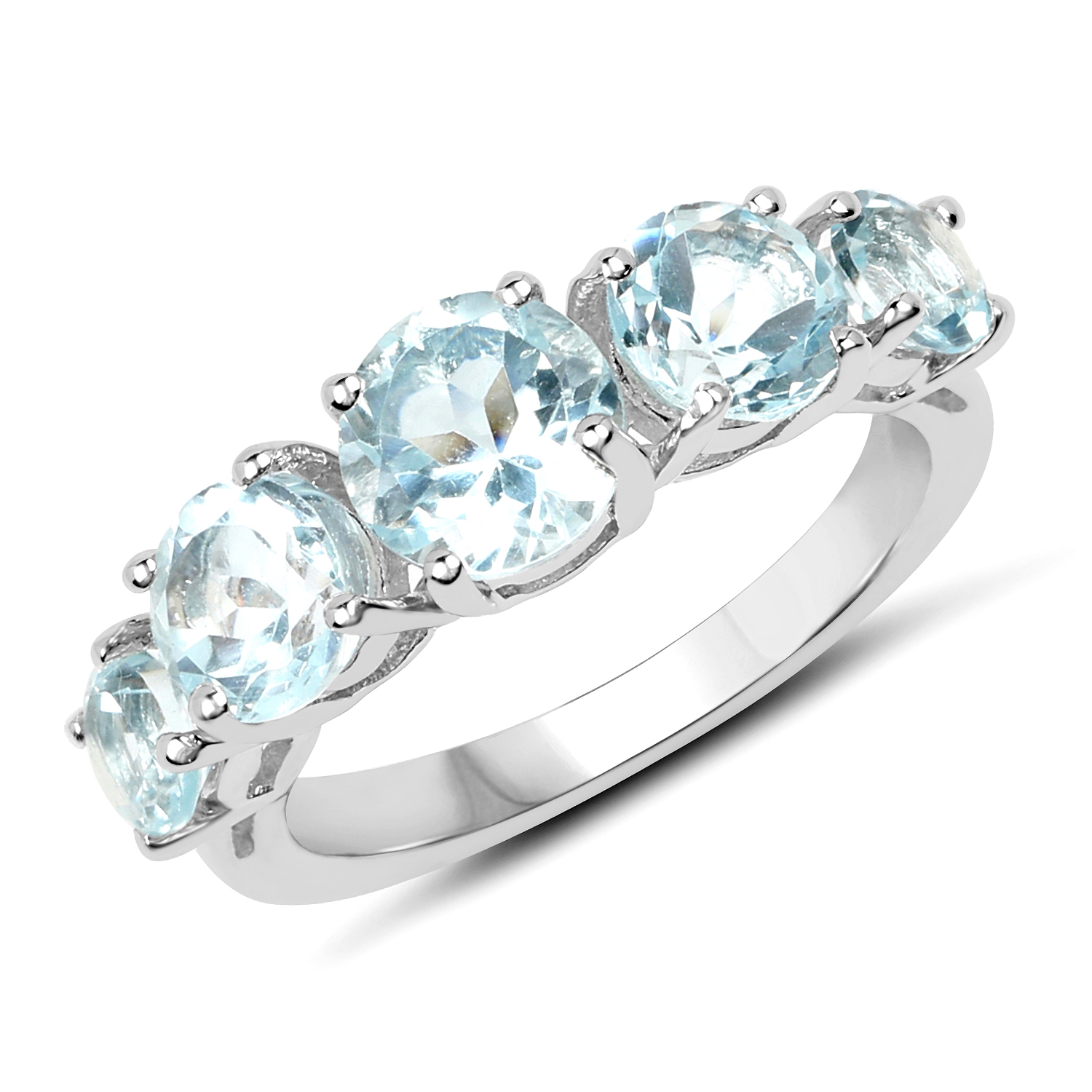2.89 Carat Genuine Blue Topaz .925 Sterling Silver Ring