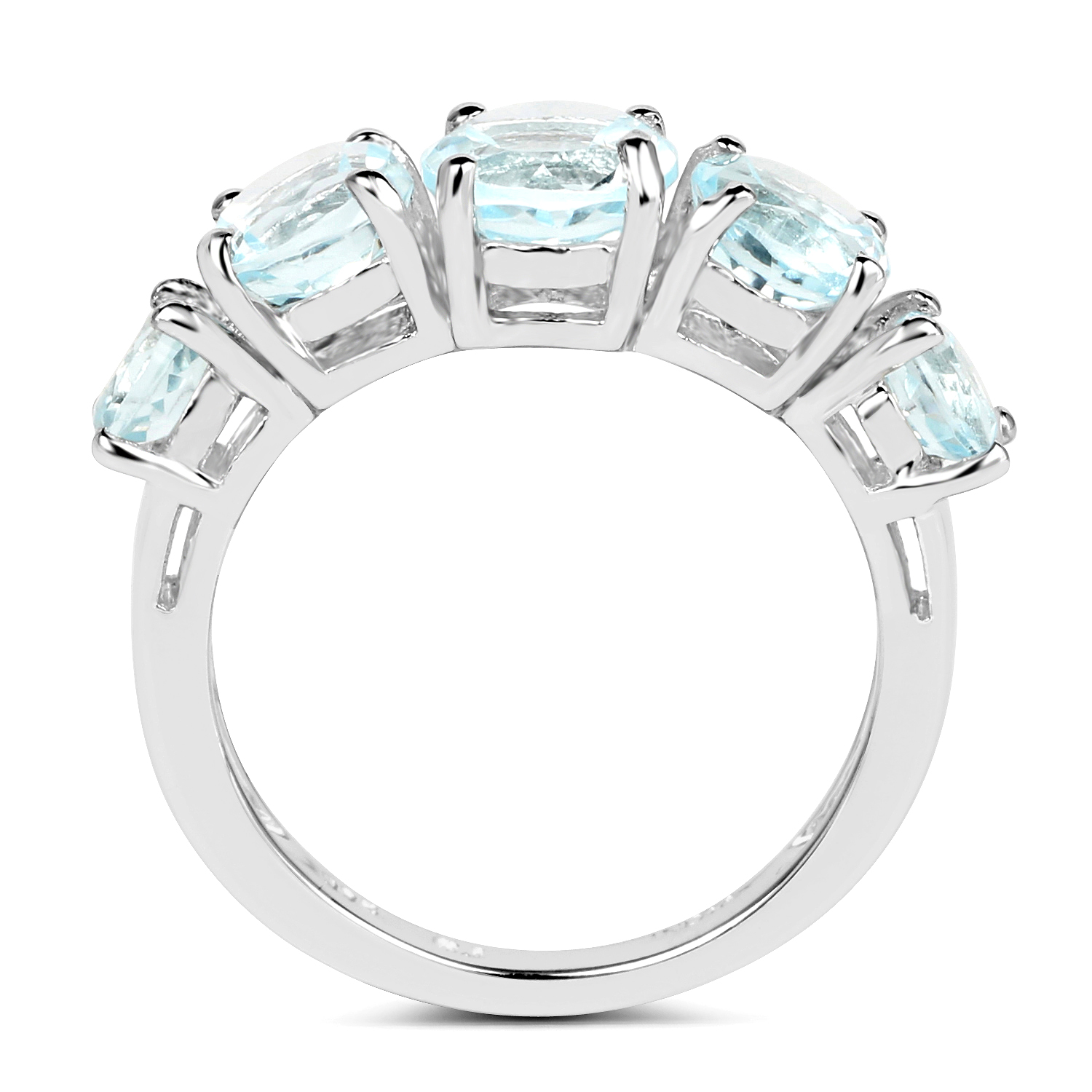 2.89 Carat Genuine Blue Topaz .925 Sterling Silver Ring