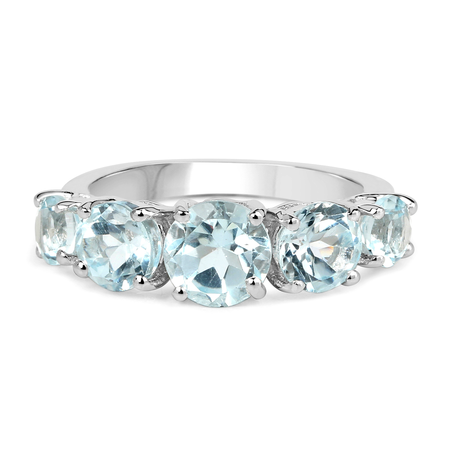 2.89 Carat Genuine Blue Topaz .925 Sterling Silver Ring