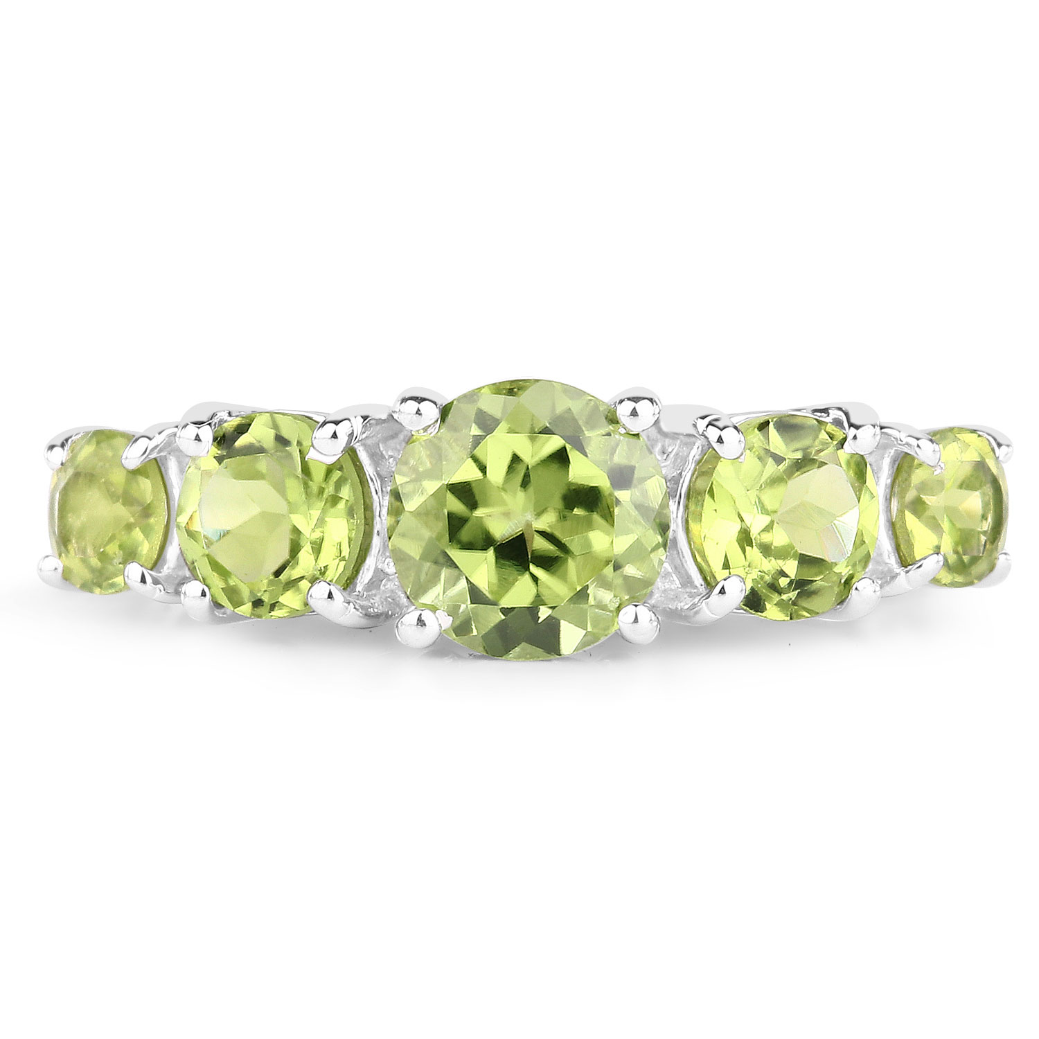 2.30 Carat Genuine Peridot .925 Sterling Silver Ring