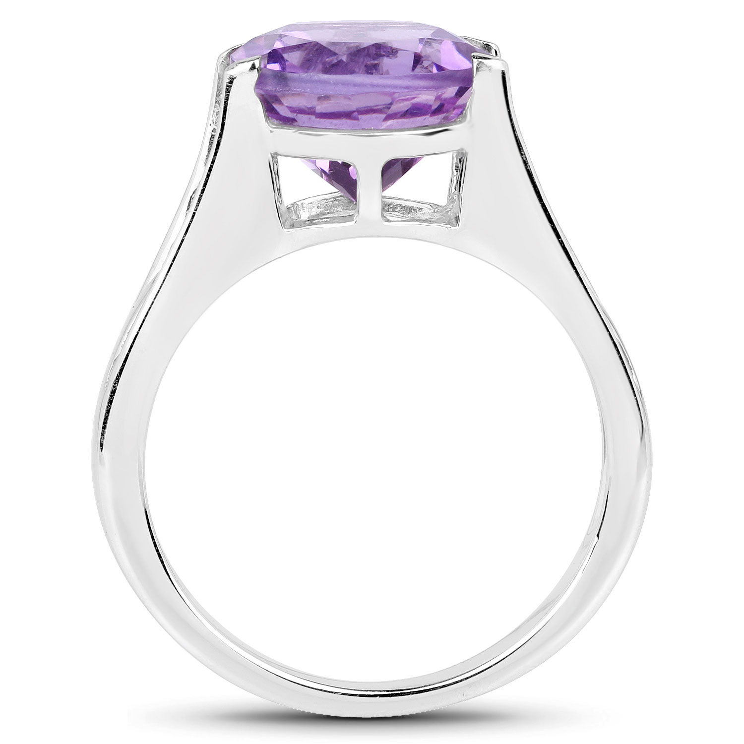 3.30 Carat Genuine Amethyst Sterling Silver Ring