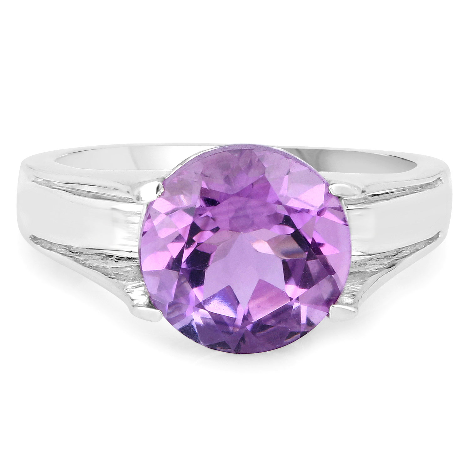 3.30 Carat Genuine Amethyst Sterling Silver Ring