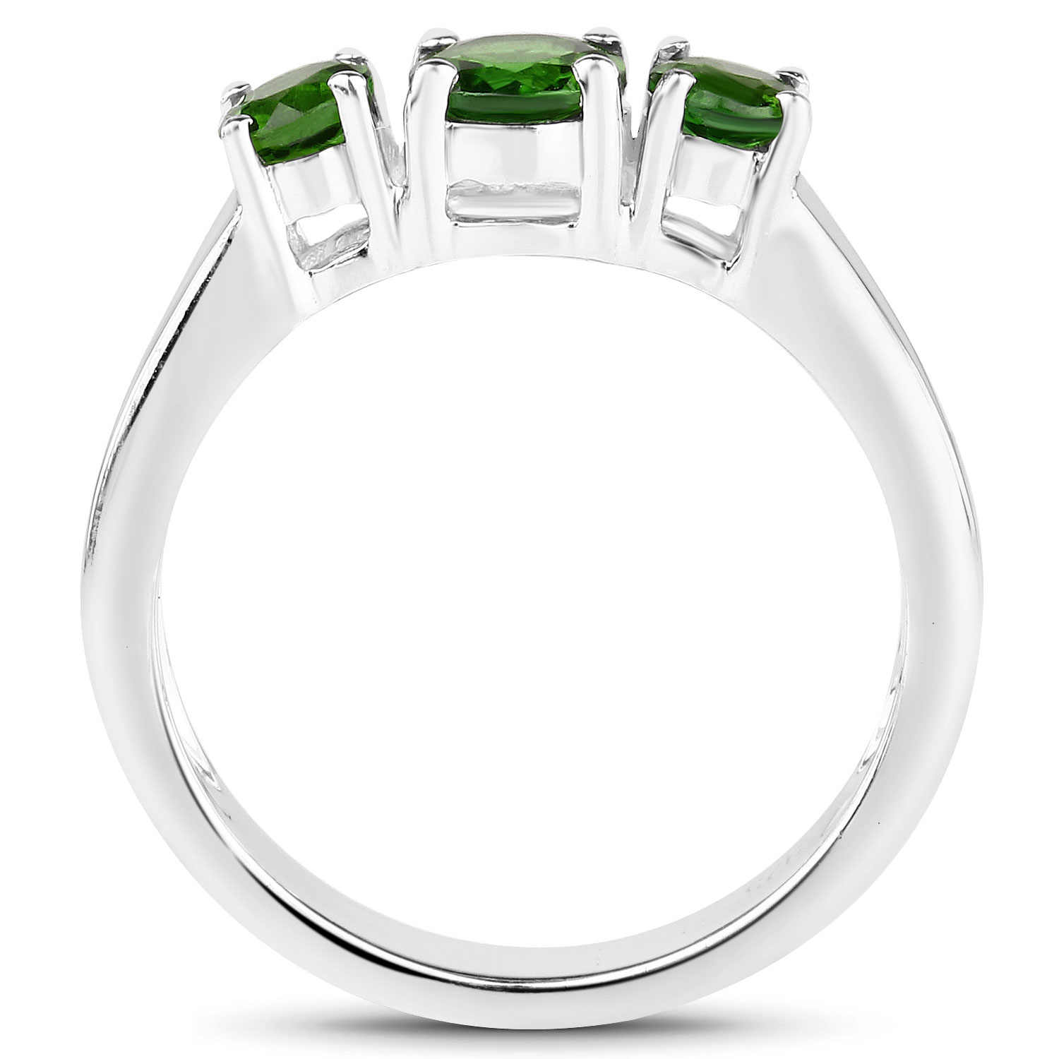 1.06 Carat Genuine Chrome Diopside .925 Sterling Silver Ring