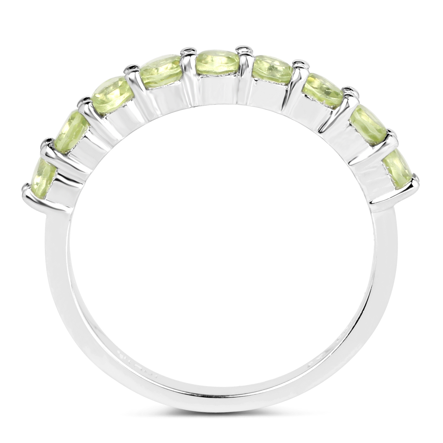 0.63 Carat Genuine Peridot Sterling Silver Ring
