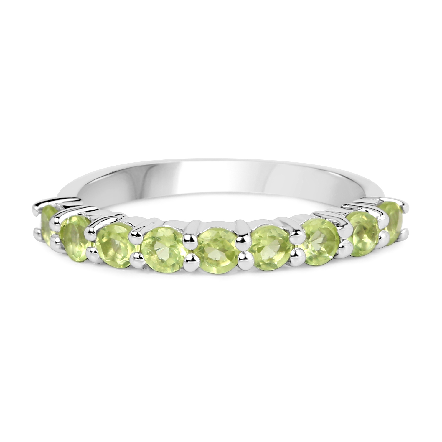 0.63 Carat Genuine Peridot Sterling Silver Ring