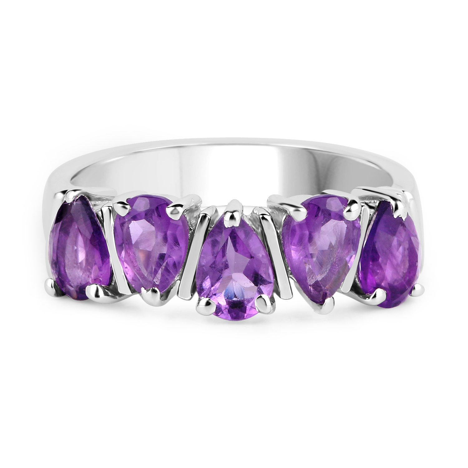 1.85 Carat Genuine Amethyst .925 Sterling Silver Ring