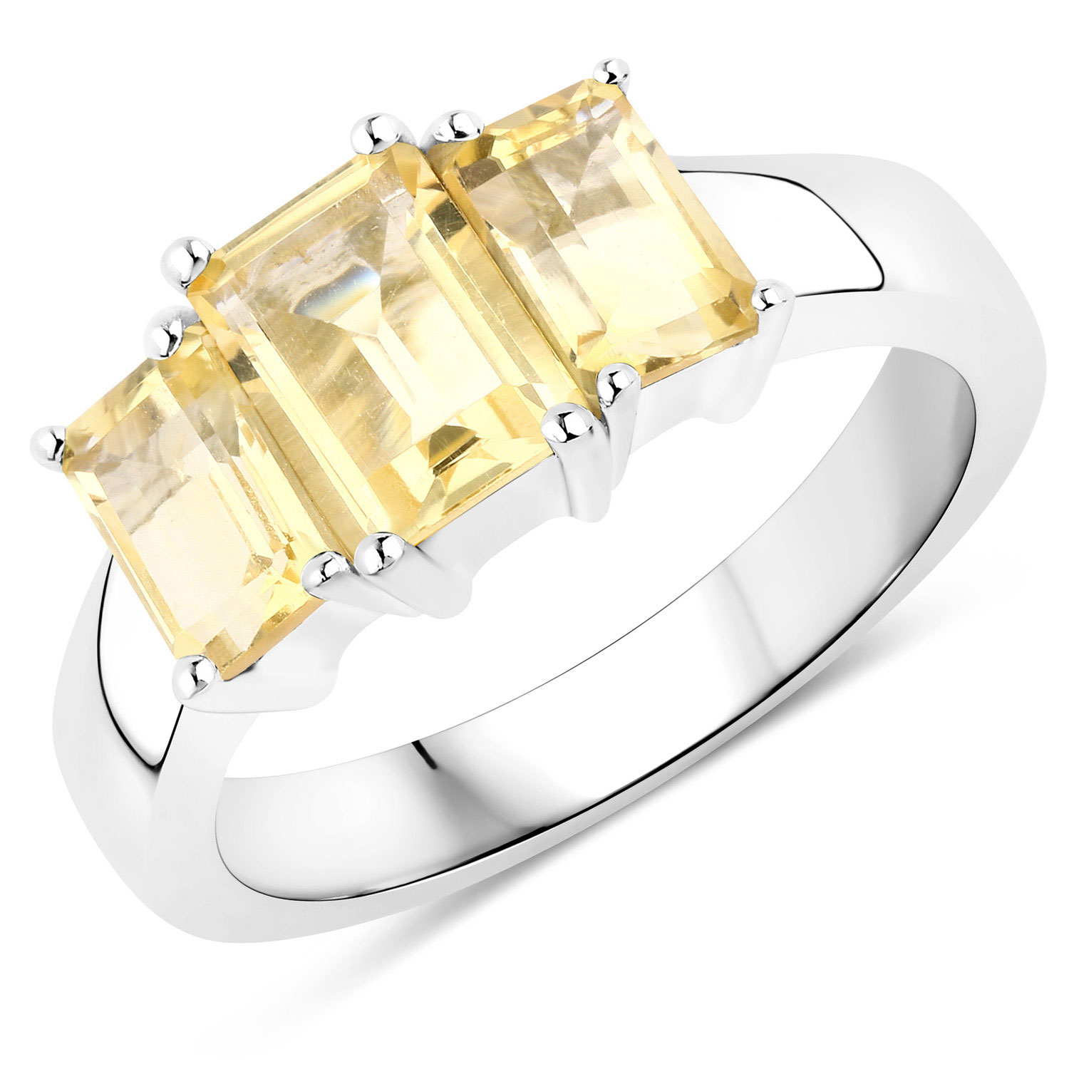 2.00 Carat Genuine Citrine .925 Sterling Silver Ring