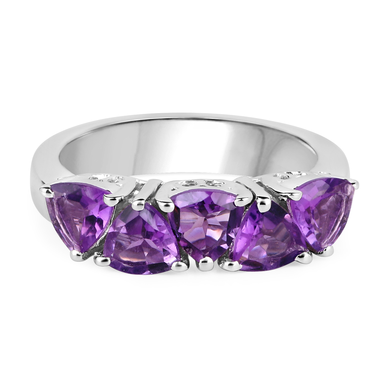 2.00 Carat Genuine Amethyst .925 Sterling Silver Ring