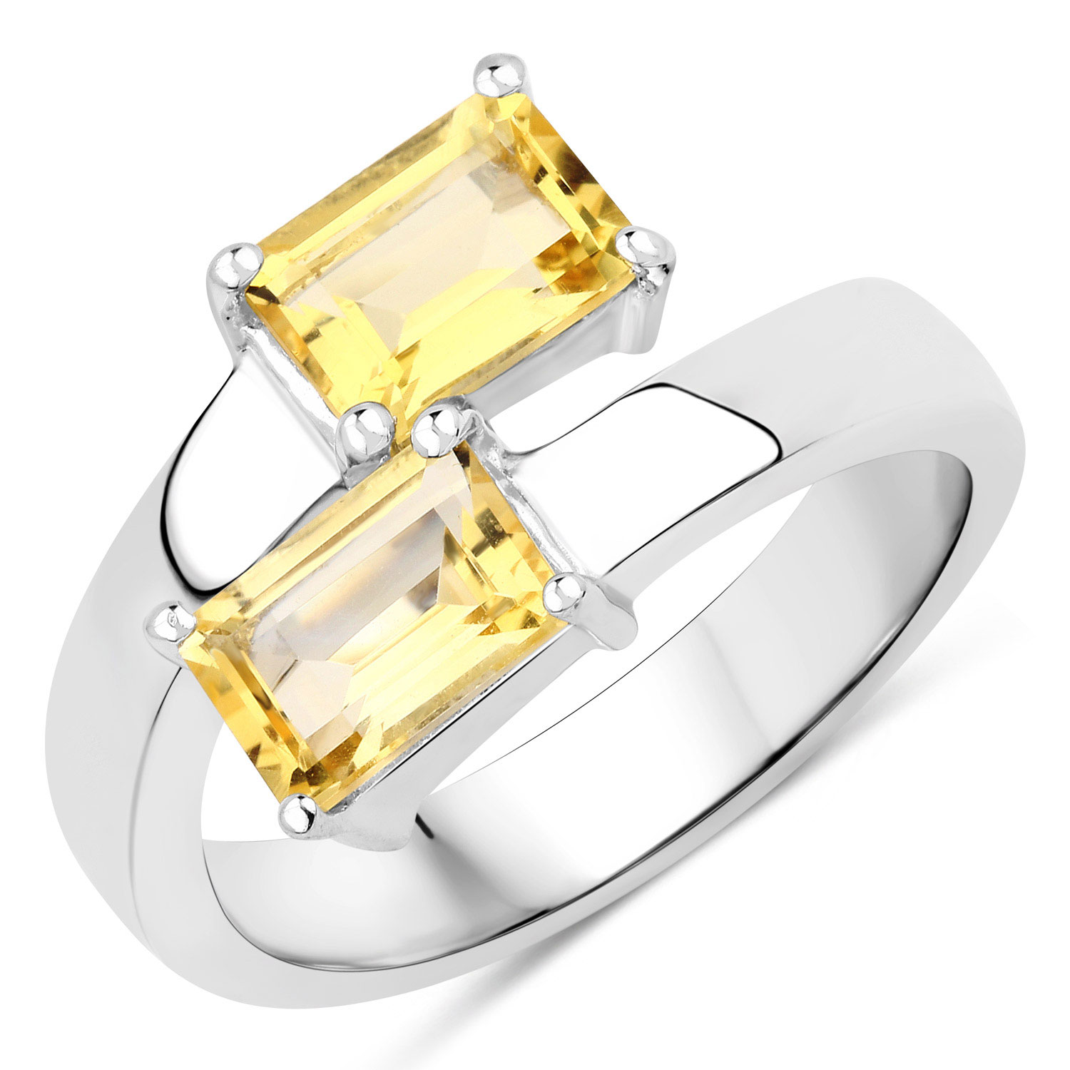1.80 Carat Genuine Citrine .925 Sterling Silver Ring