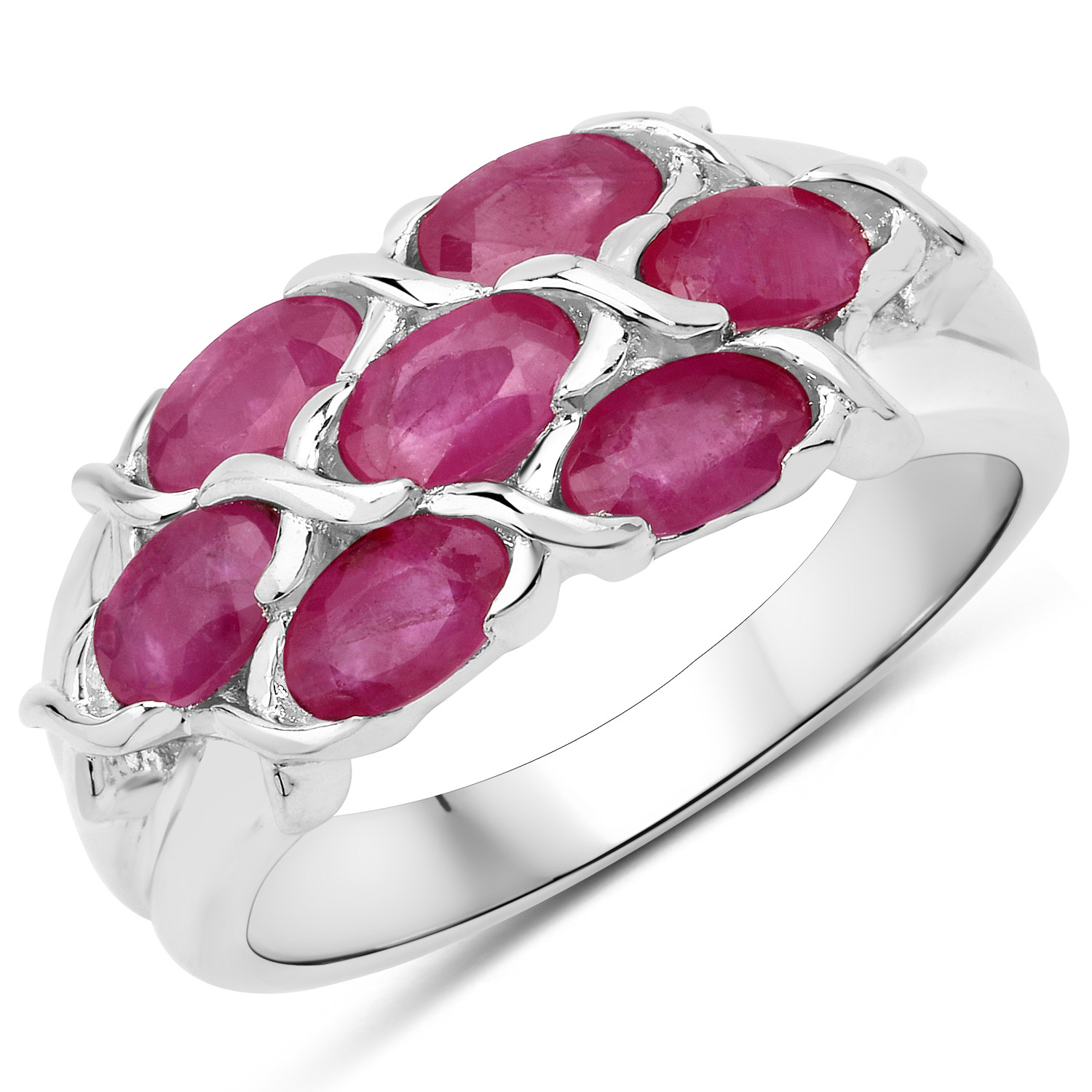 1.89 Carat Genuine Johnson Ruby .925 Sterling Silver Ring