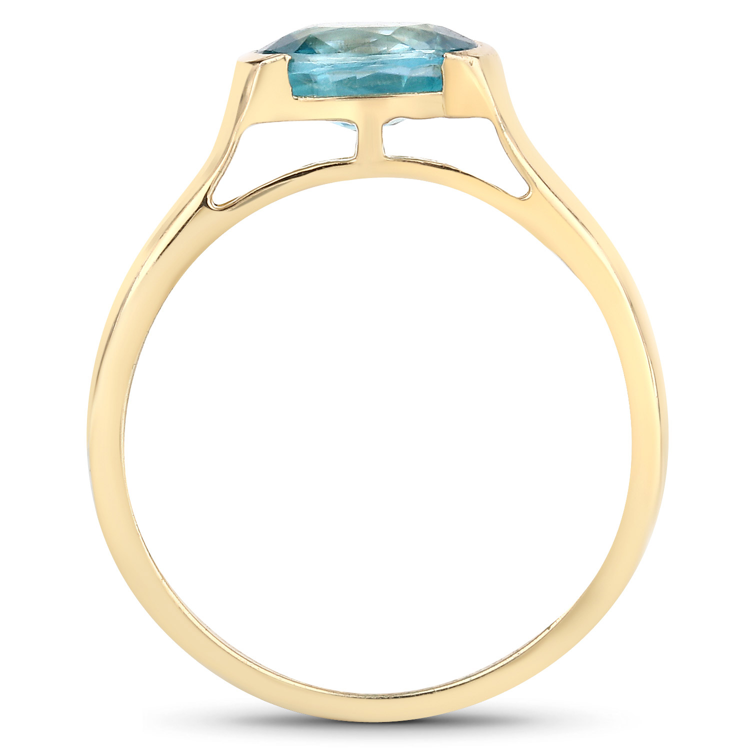 2.00 Carat Genuine Blue Zircon .925 Sterling Silver Ring