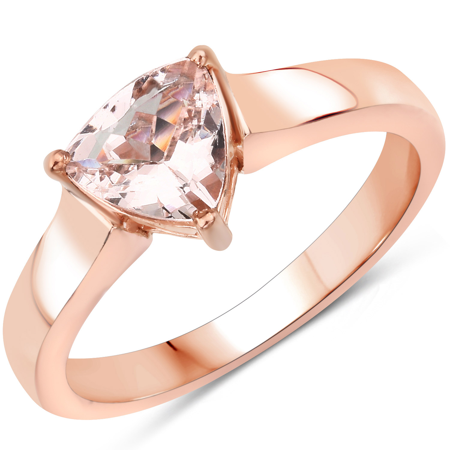 0.90 Carat Genuine Morganite .925 Sterling Silver Ring